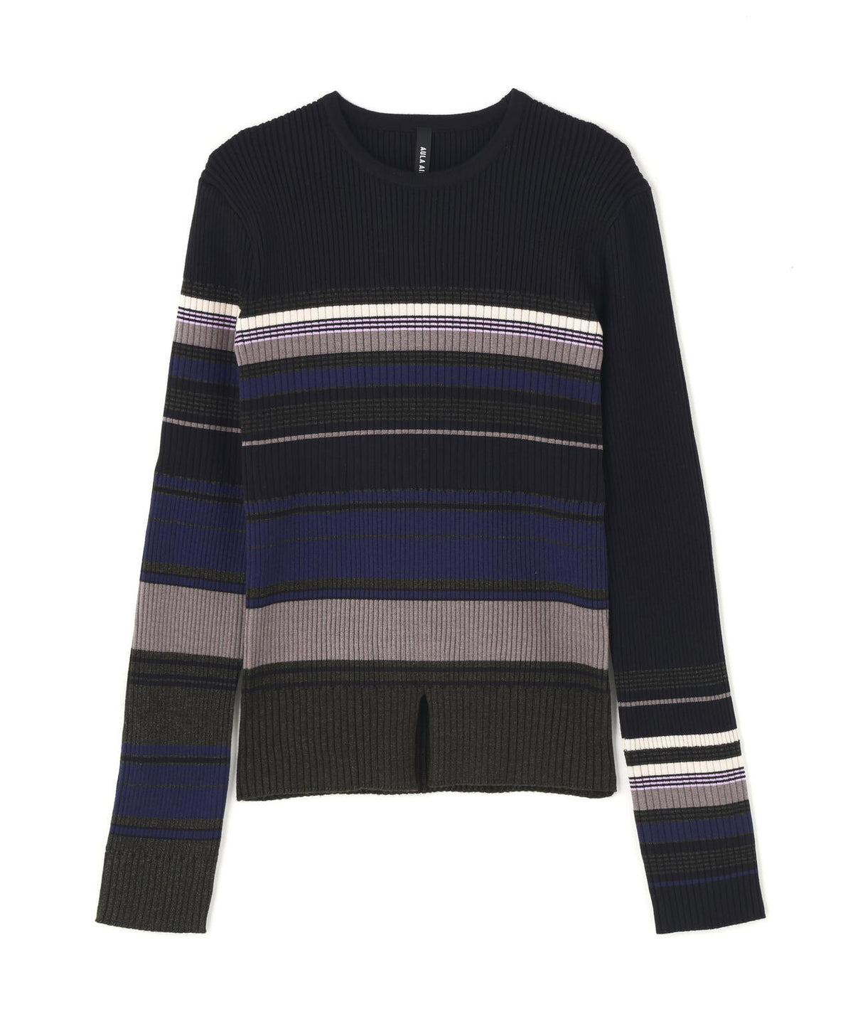 AULA AILA/アウラアイラ/ASYMMETRY BORDER RIB KNIT