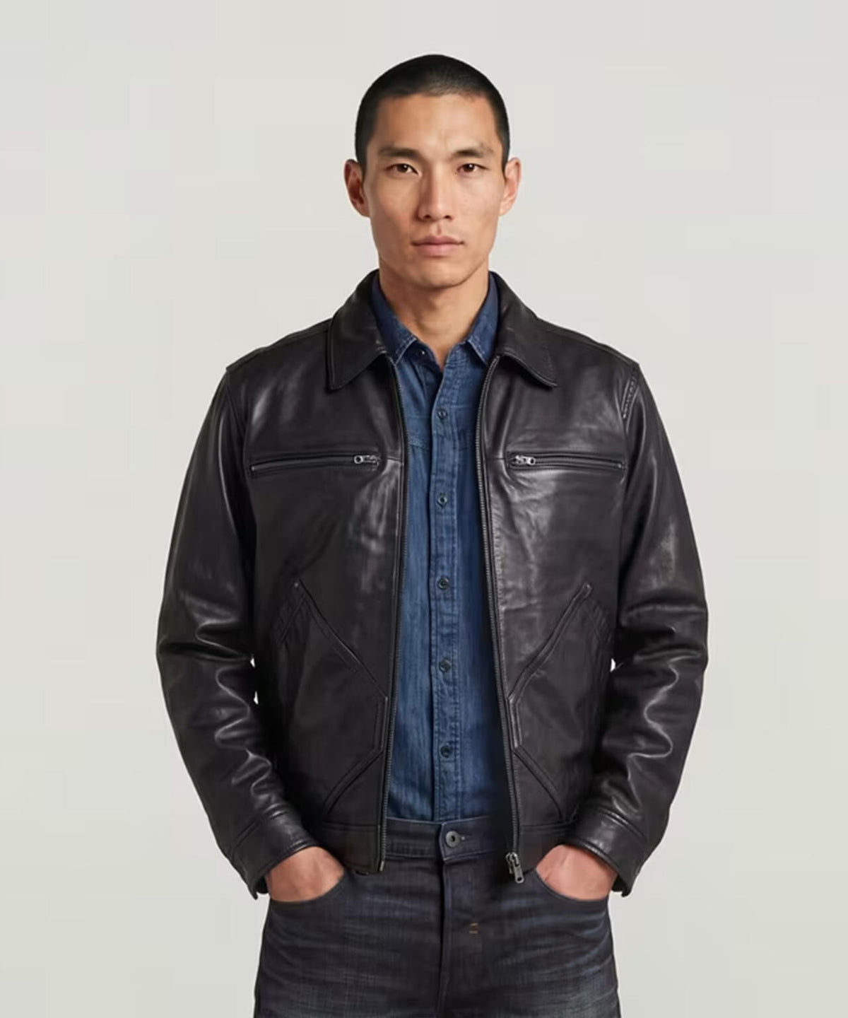 G-STAR/ジースター/Leather Bomber Jacket
