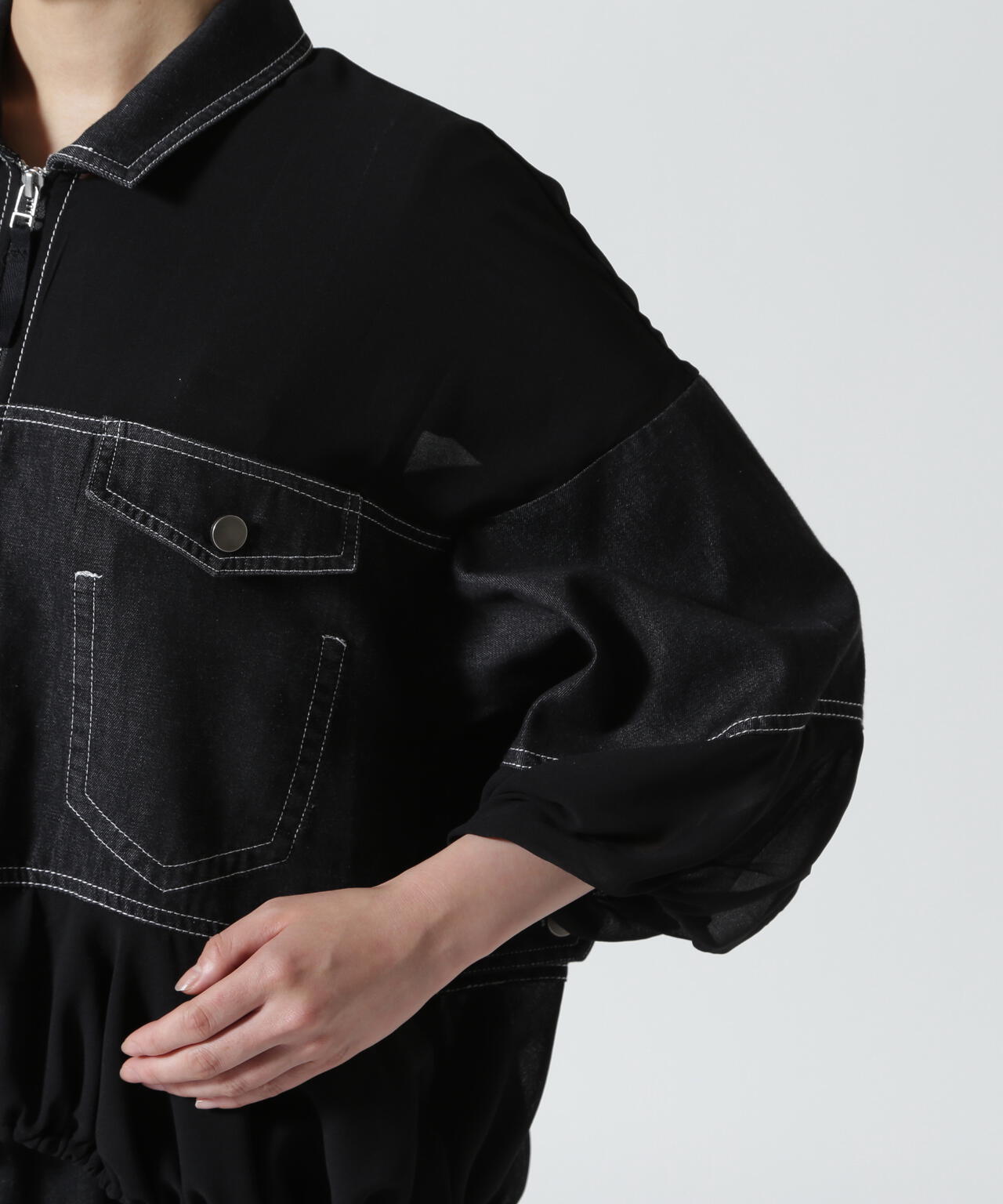 AULA AILA/アウラアイラ/DENIM COMBINATION BLOUSON | ROYAL FLASH