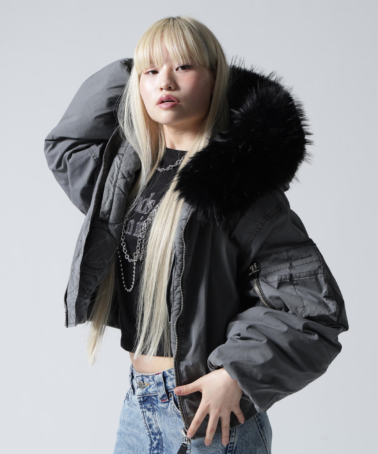 FR(13)NDS/フレンズ/COTTON NYLON FUR BLOUSON