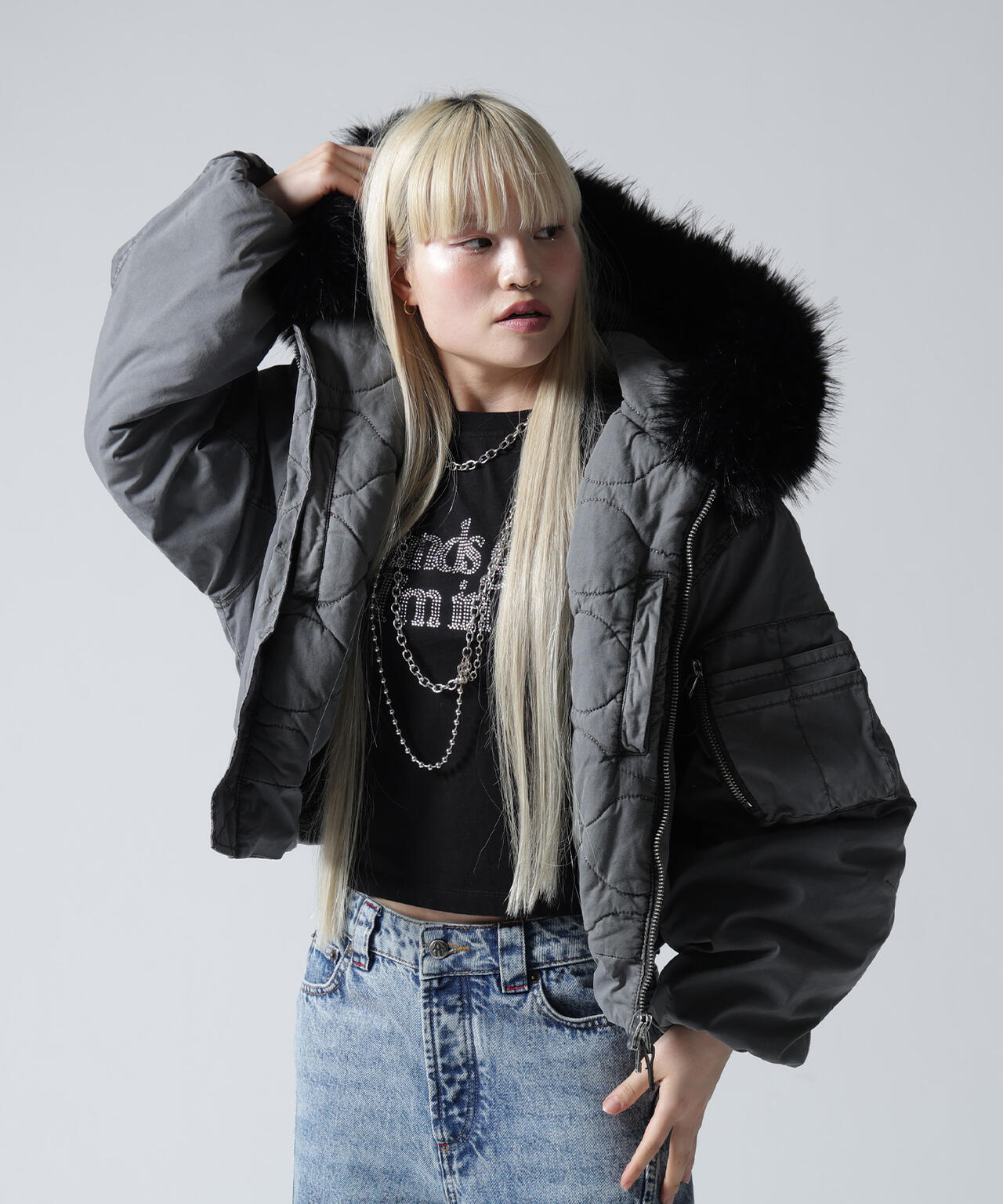 FR(13)NDS/フレンズ/COTTON NYLON FUR BLOUSON