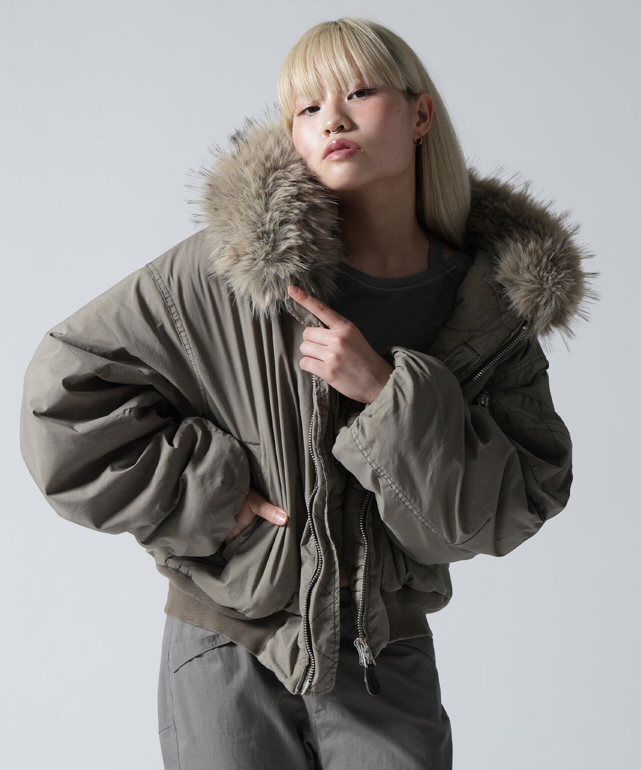 FR(13)NDS/フレンズ/COTTON NYLON FUR BLOUSON