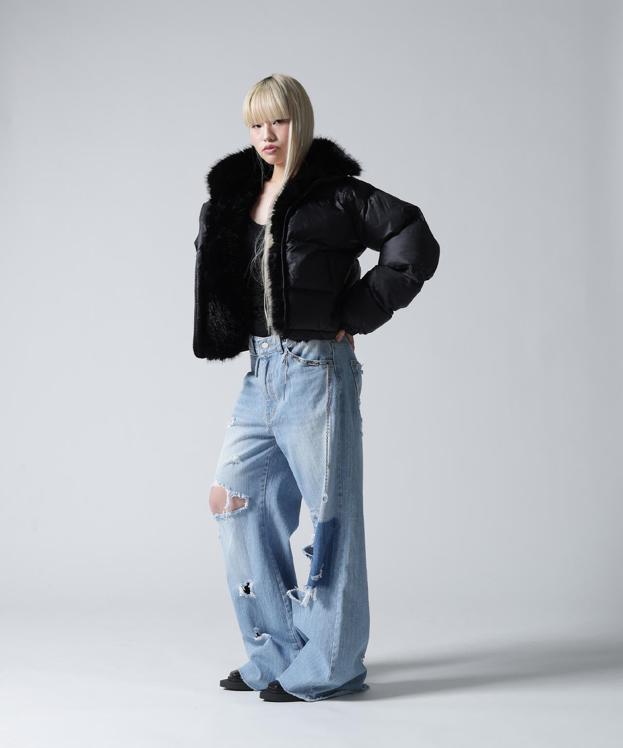 FR(13)NDS/フレンズ/NYLON FUR STAND BLOUSON