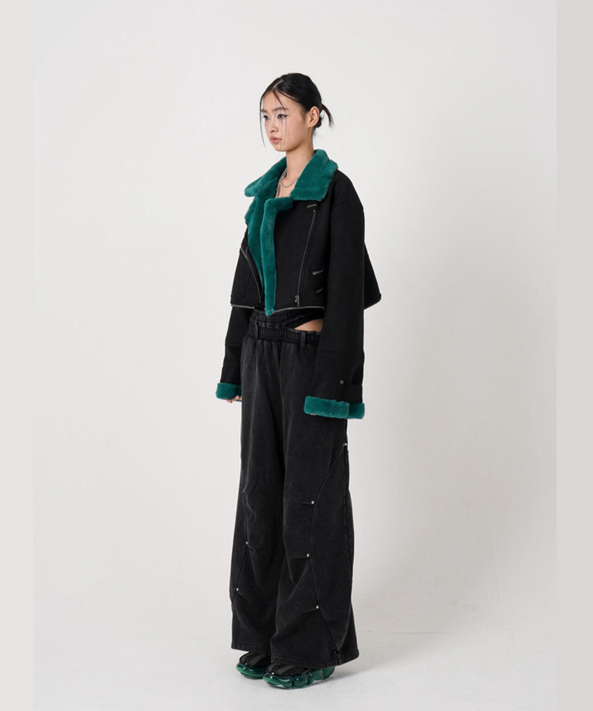 MITSUKI/ミツキ/2WAY FAUX SHEARLING JACKET