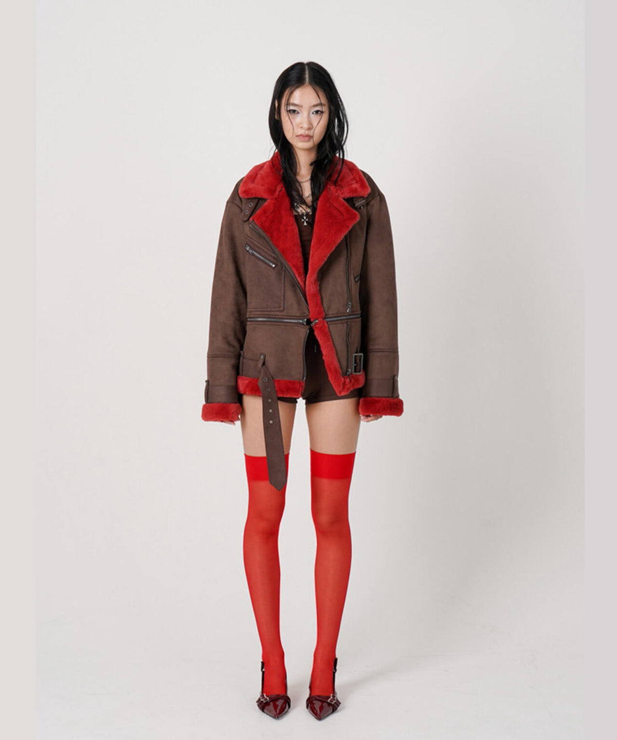 MITSUKI/ミツキ/2WAY FAUX SHEARLING JACKET