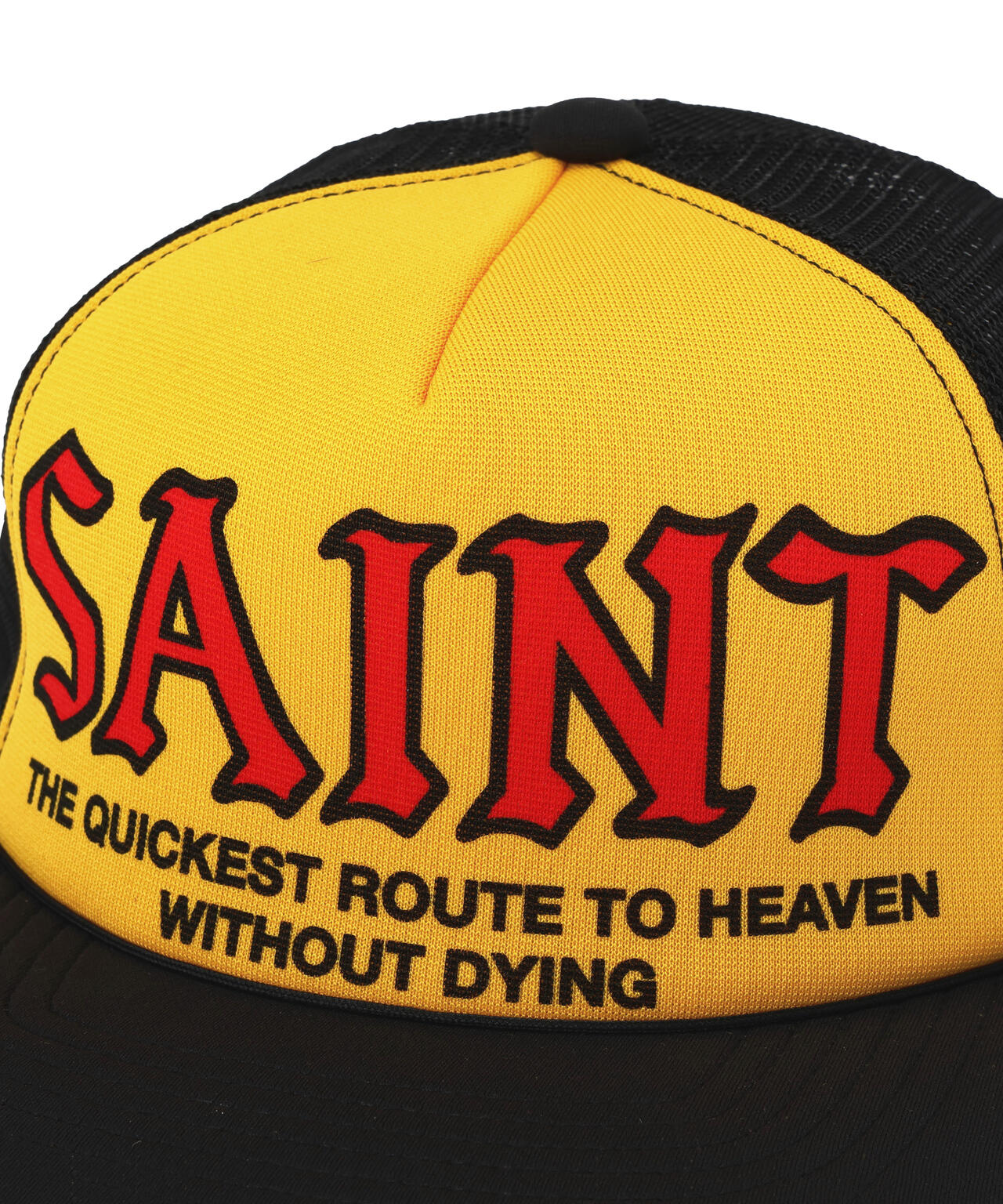 22SS SAINT MICHAEL セントマイケル CAP S.CIRCLE SAINT MICHAEL/セントマイケル/MESH CAP/SAINT/YELLOW+BLACK | ROYAL