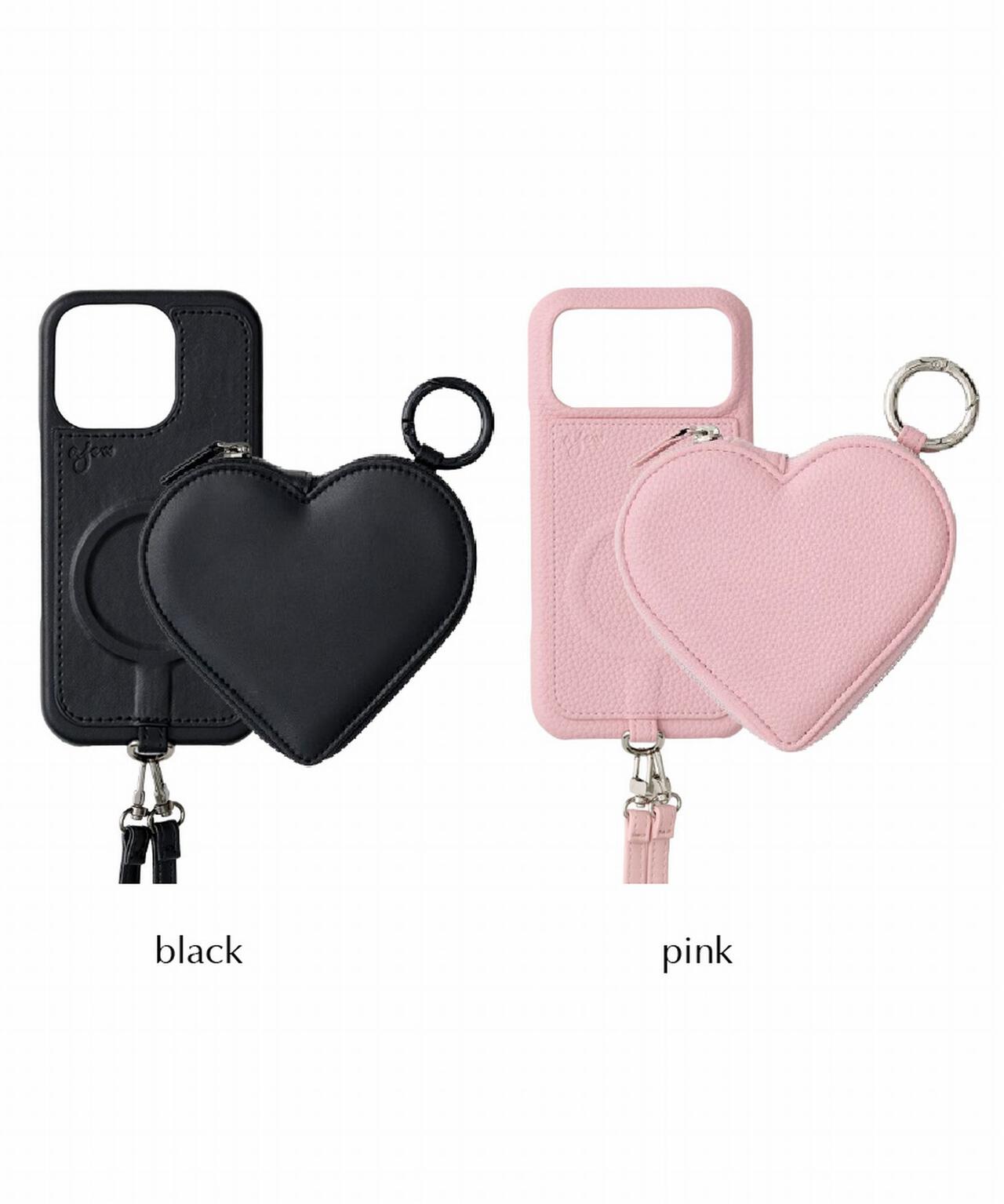 ［ajew×Bijou de M］PU HEART pocket case(MagSafe対応)