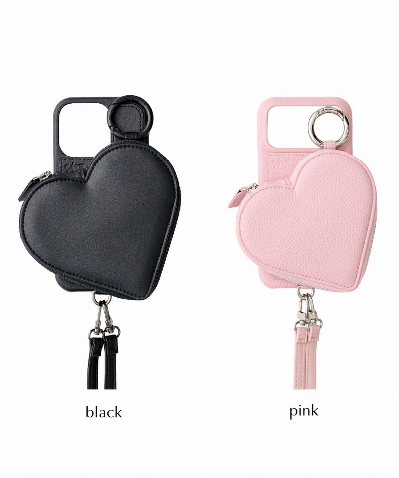 ［ajew×Bijou de M］PU HEART pocket case(MagSafe対応)