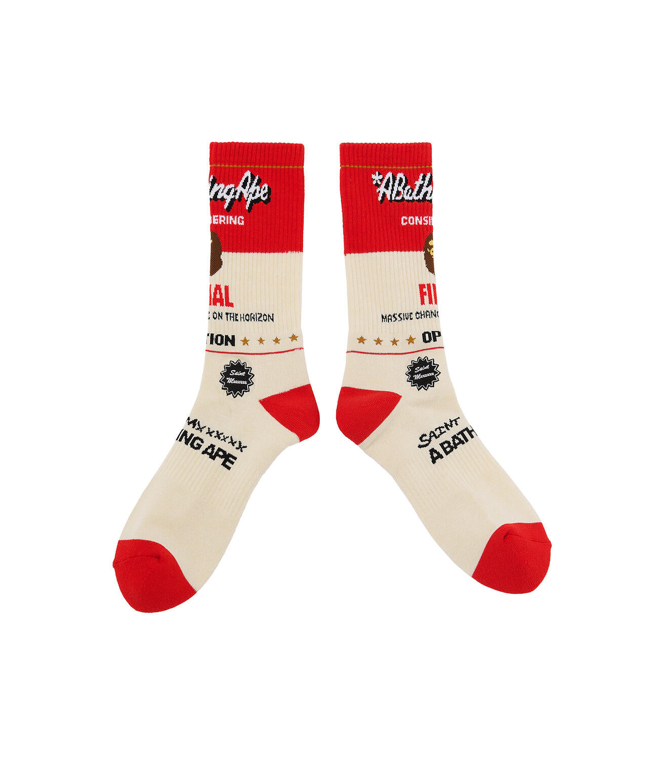 SAINT MICHAEL/セントマイケル/BAPE_SOCKS/FAINAL/ECRU+RED