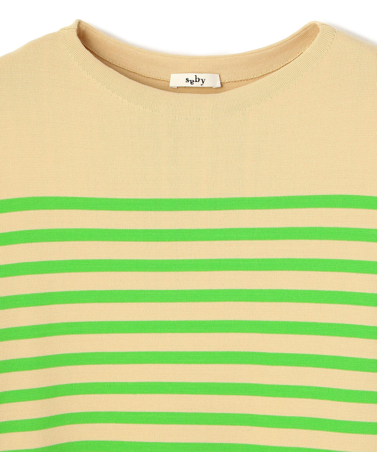 saby/サバイ/MILANO LIB BOAT NECK BORDER KNIT/ミラノリブボートネックニット