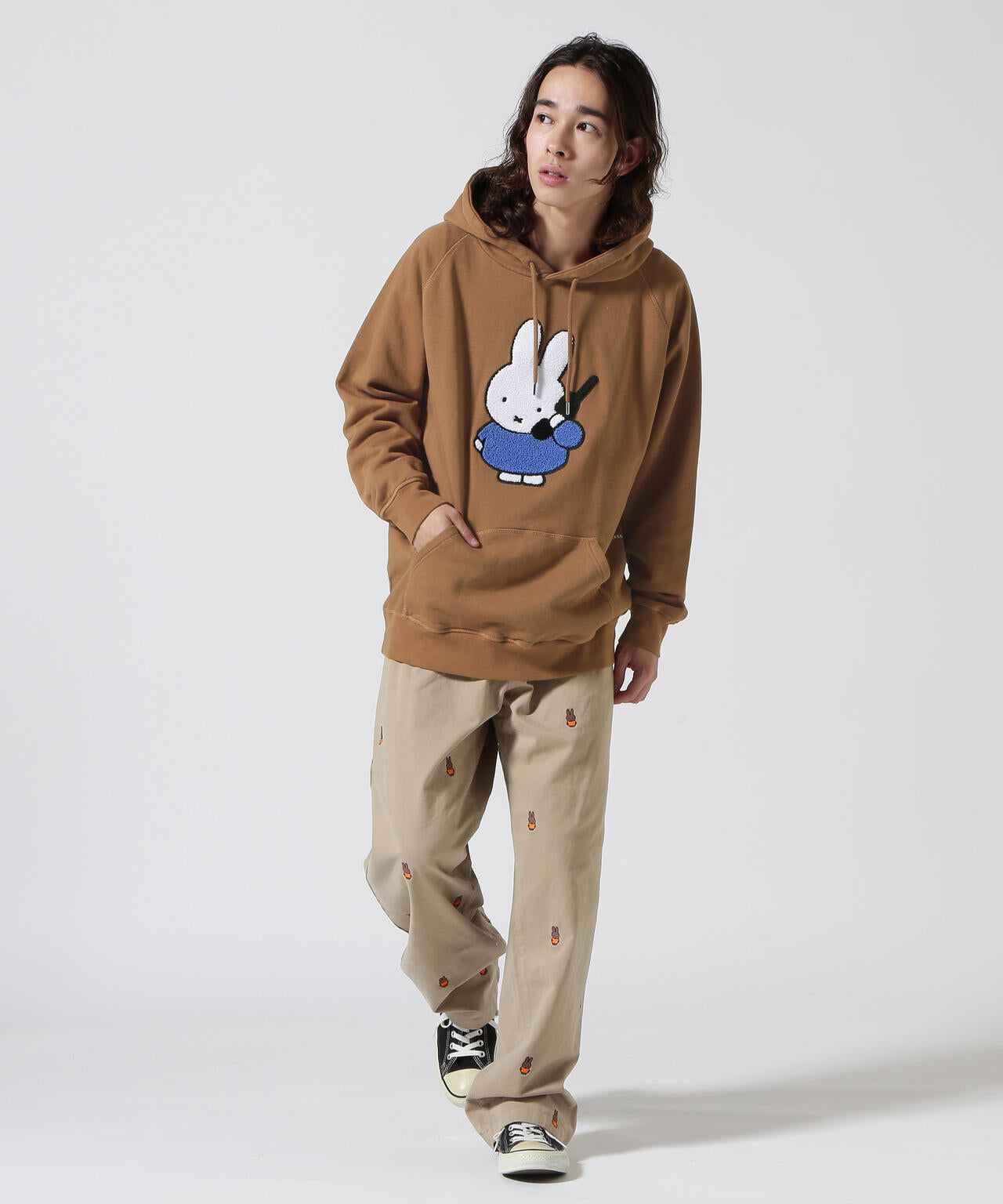 POP TRADING COMPANY/Pop & Miffy Calling Applique Hooded Sweat