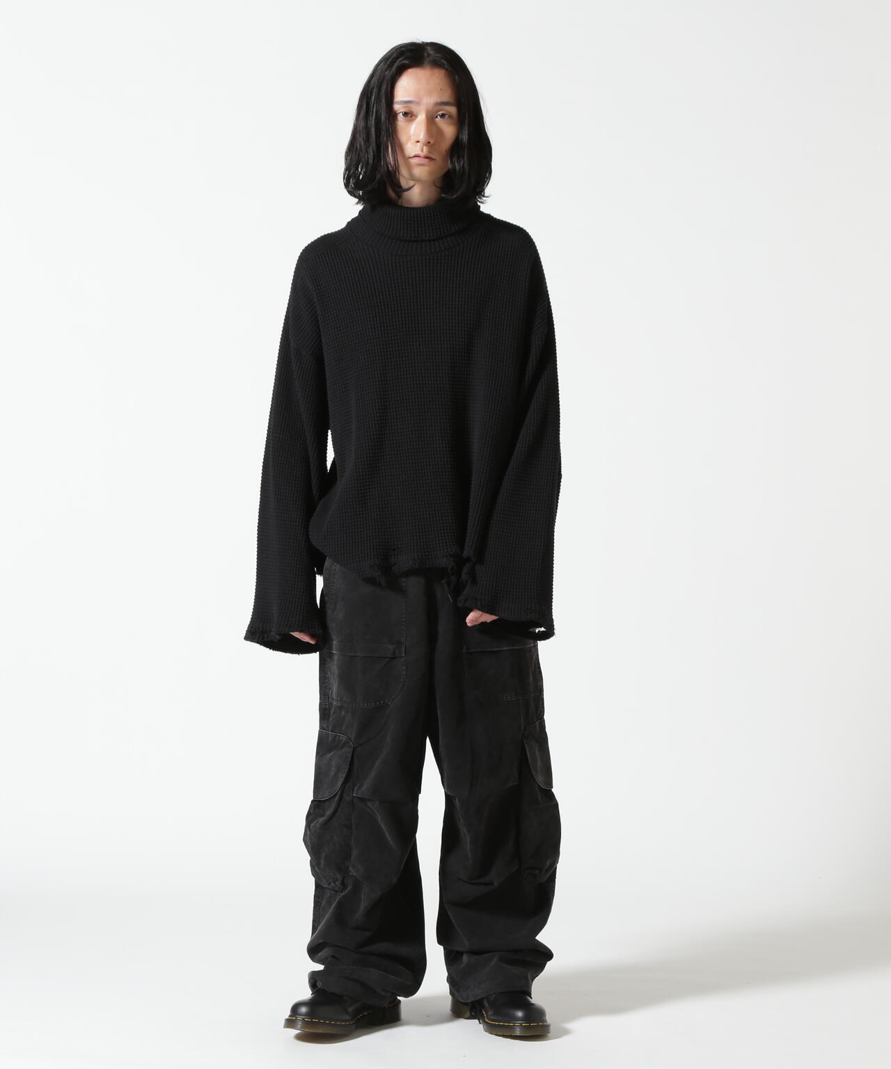 ANCELLM/アンセルム/HEAVYWAFFLE DAMAGE LS T-SHIRT/ANC-CT73 | GARDEN 