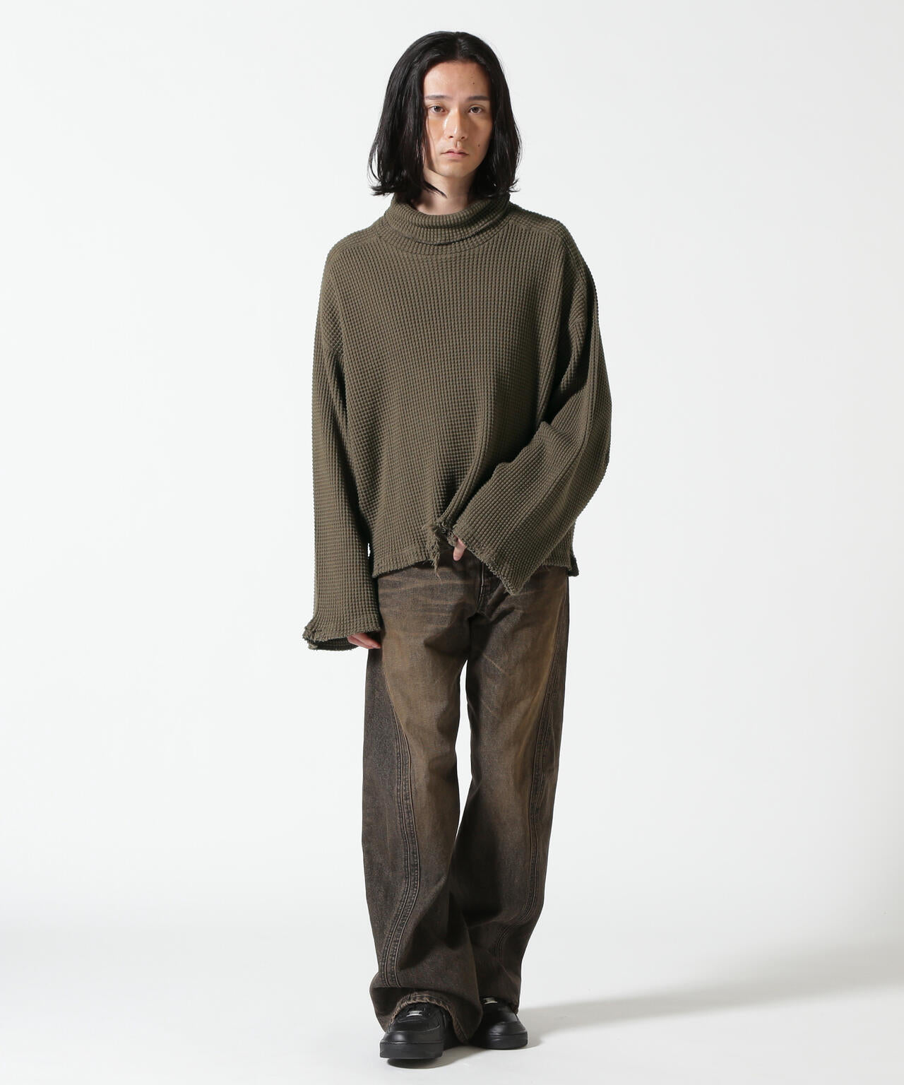 ANCELLM/アンセルム/HEAVYWAFFLE DAMAGE LS T-SHIRT/ANC-CT73 | GARDEN 