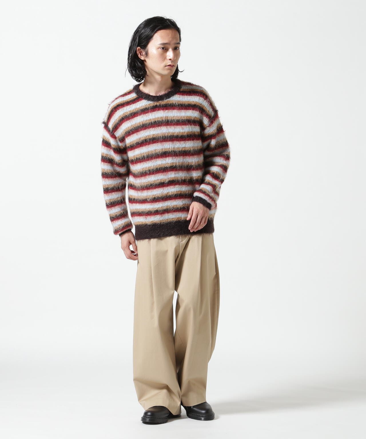 SY32 Mサイズ　カーキ　PANEL BORDER SWEATER SY32 Mサイズ カーキ PANEL BORDER SWEATER 【公式通販】