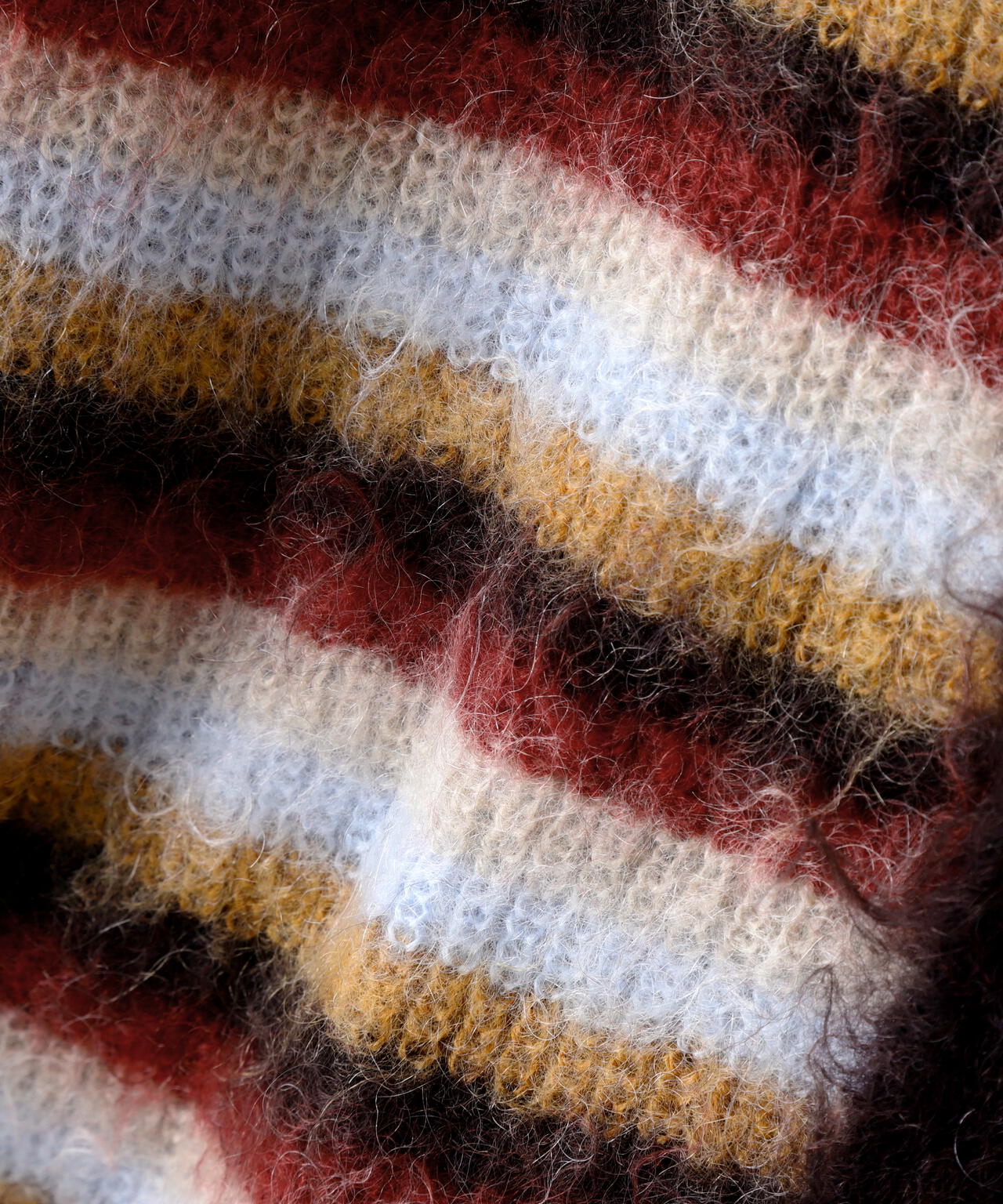 yoke ヨーク　MOHAIR BORDER LONG STOLE オレンジ YOKE（ヨーク） モヘアボーダーロングストール - margin