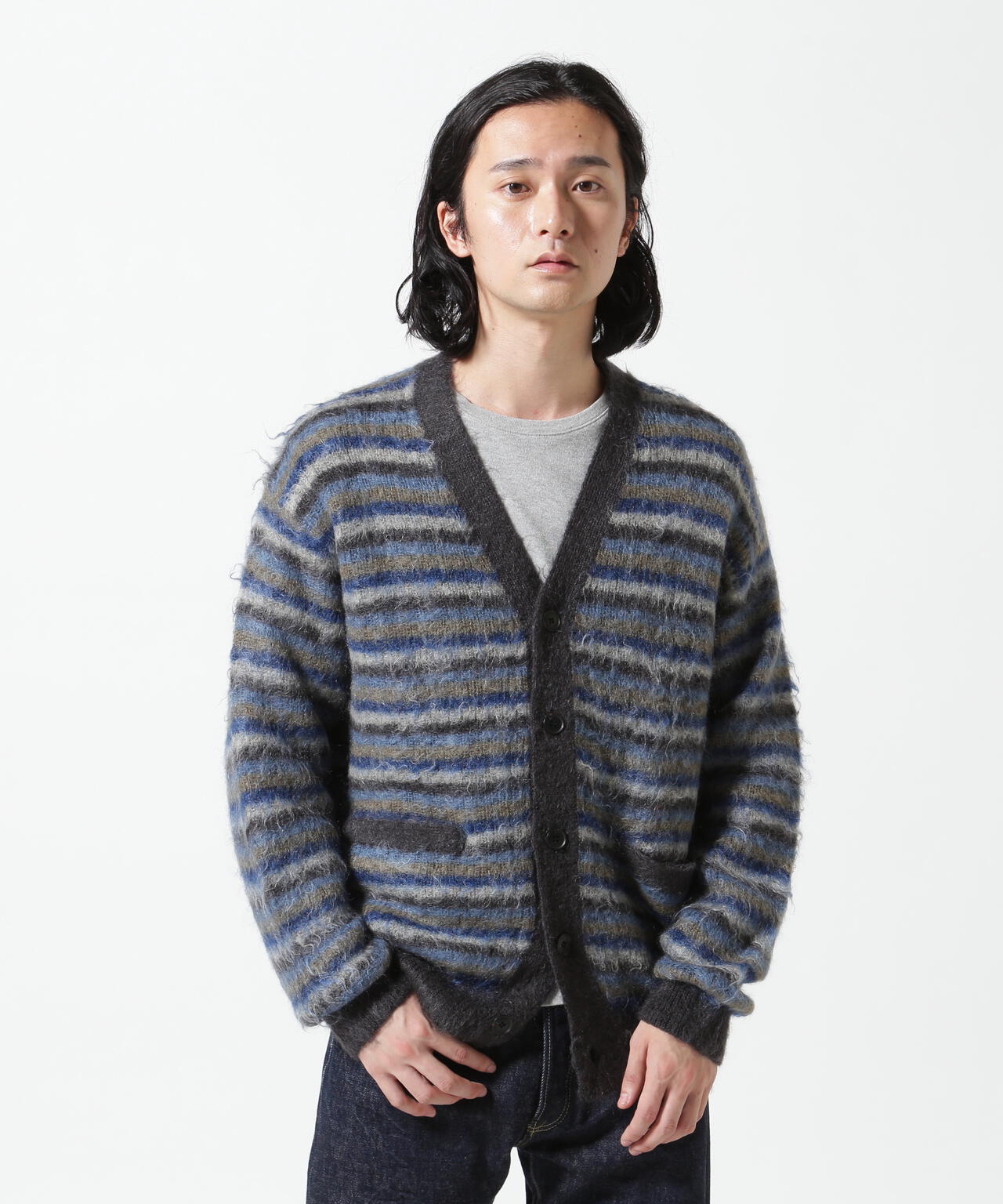 YOKE/ヨーク/MOHAIR BORDER CARDIGAN
