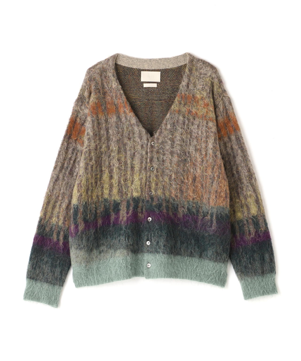 YOKE/ヨーク/KID MOHAIR WOOL BRUSHED TREE JAQUARD CARDIGAN