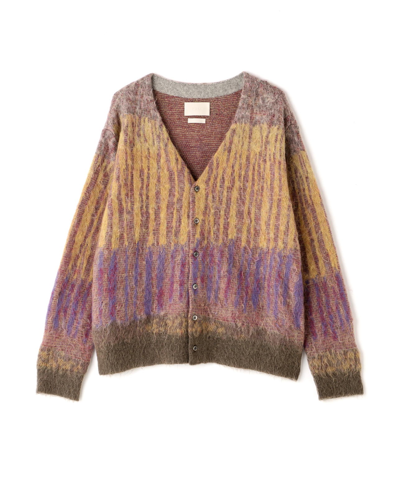 YOKE/ヨーク/KID MOHAIR WOOL BRUSHED TREE JAQUARD CARDIGAN