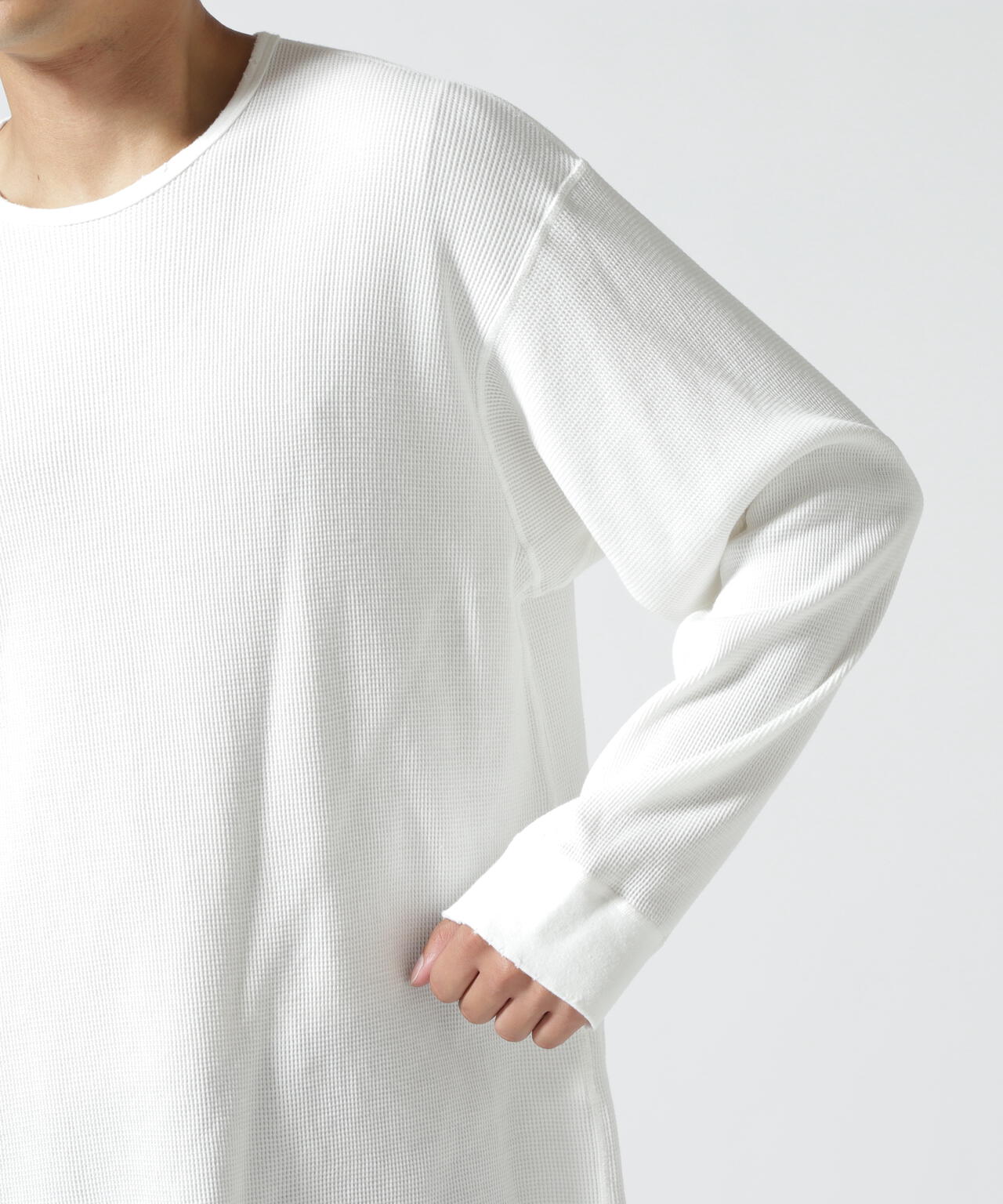 ANCELLM/アンセルム/DAMAGE WAFFLE CREW LS T