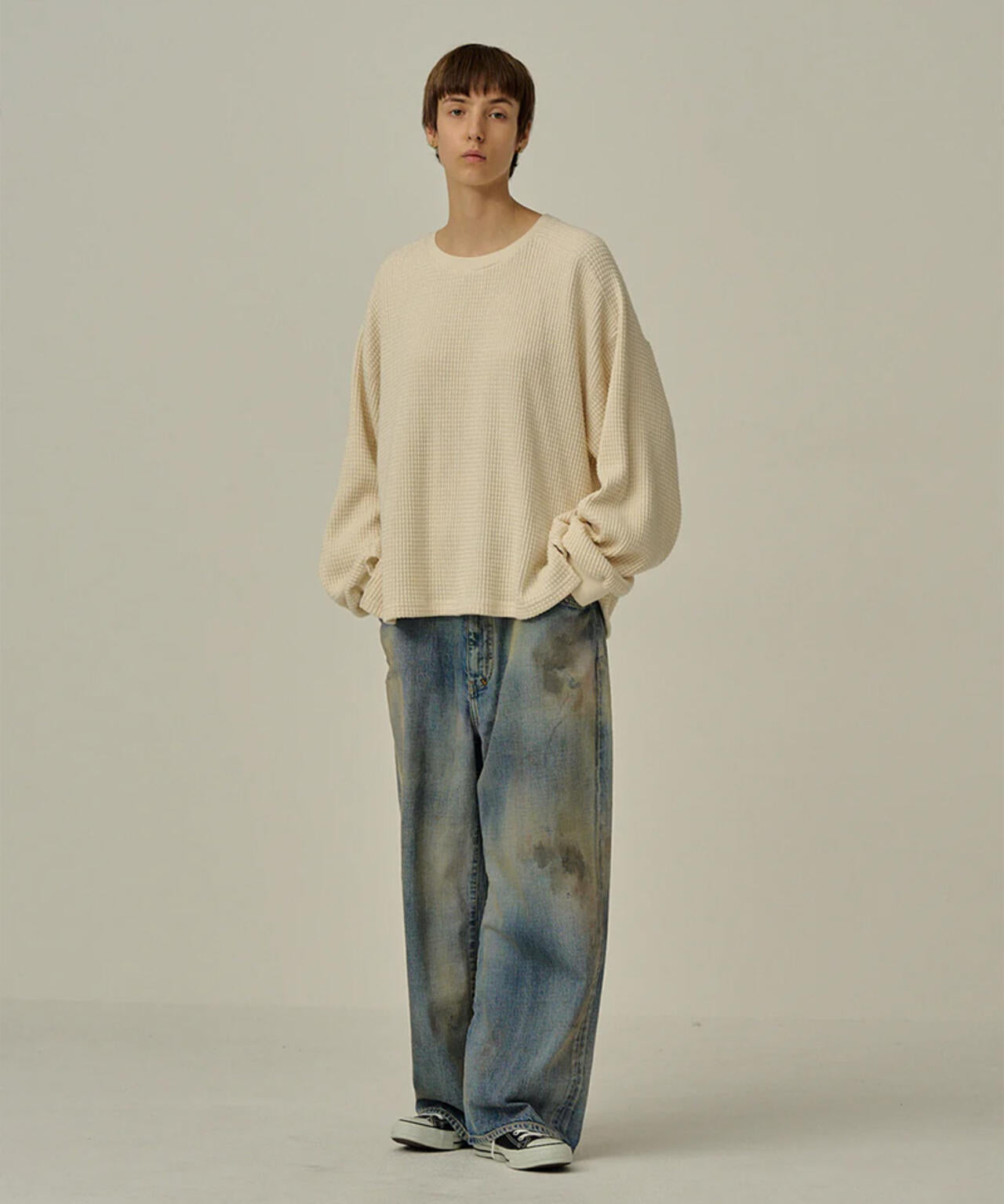 ANCELLM/アンセルム/HEAVY WAFFLE OVER LS