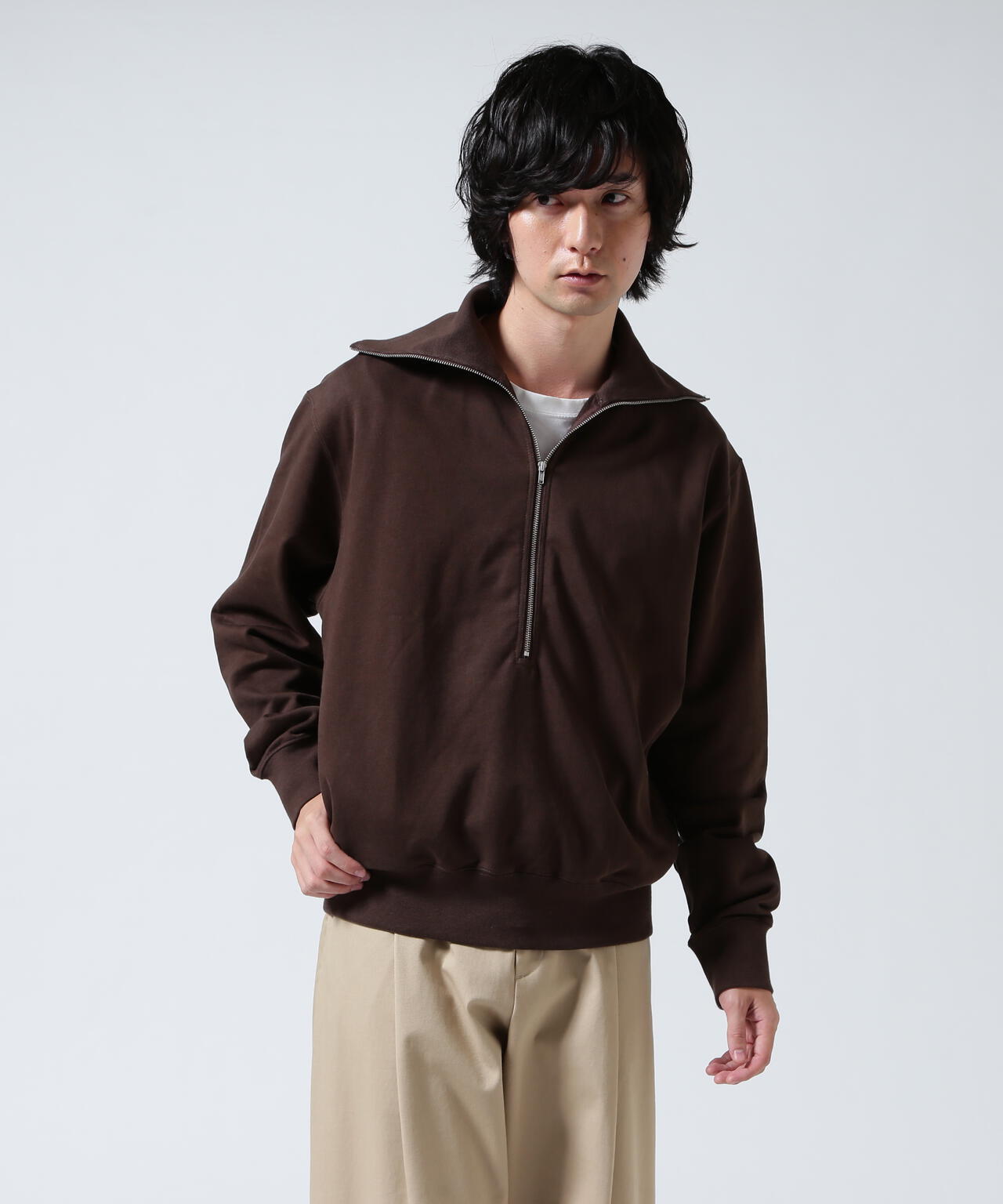 Toironier/トワロニエ/Half Zip Sweat Shirts