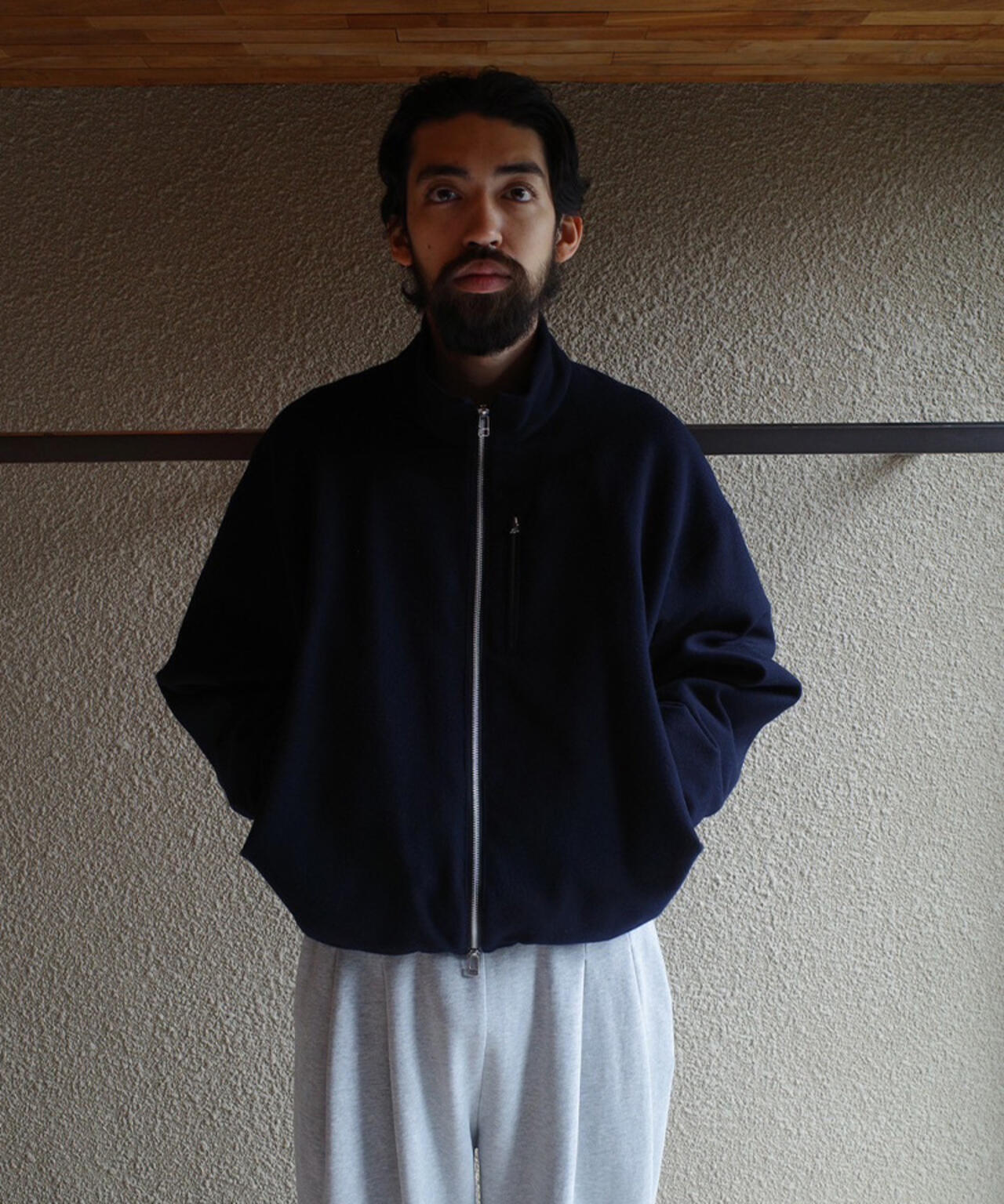 BIBLIOTHERK (ビブリオテーク)ダブルジップ チェックパーカー BIBLIOTHERK×GARDEN/ビブリオテーク×ガーデン/DRAPE BLOUSON EX/GARDEN