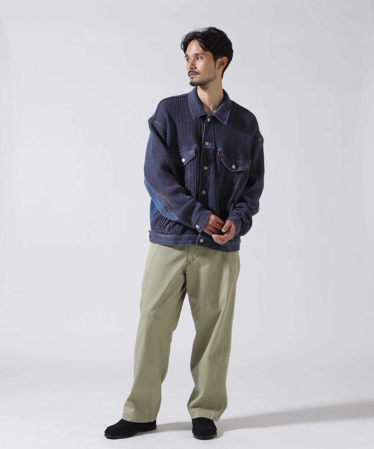 YOKE×吾亦紅/ヨーク×ワレモコウ/CONNECTED KNIT DENIM TRUCKER JACKET