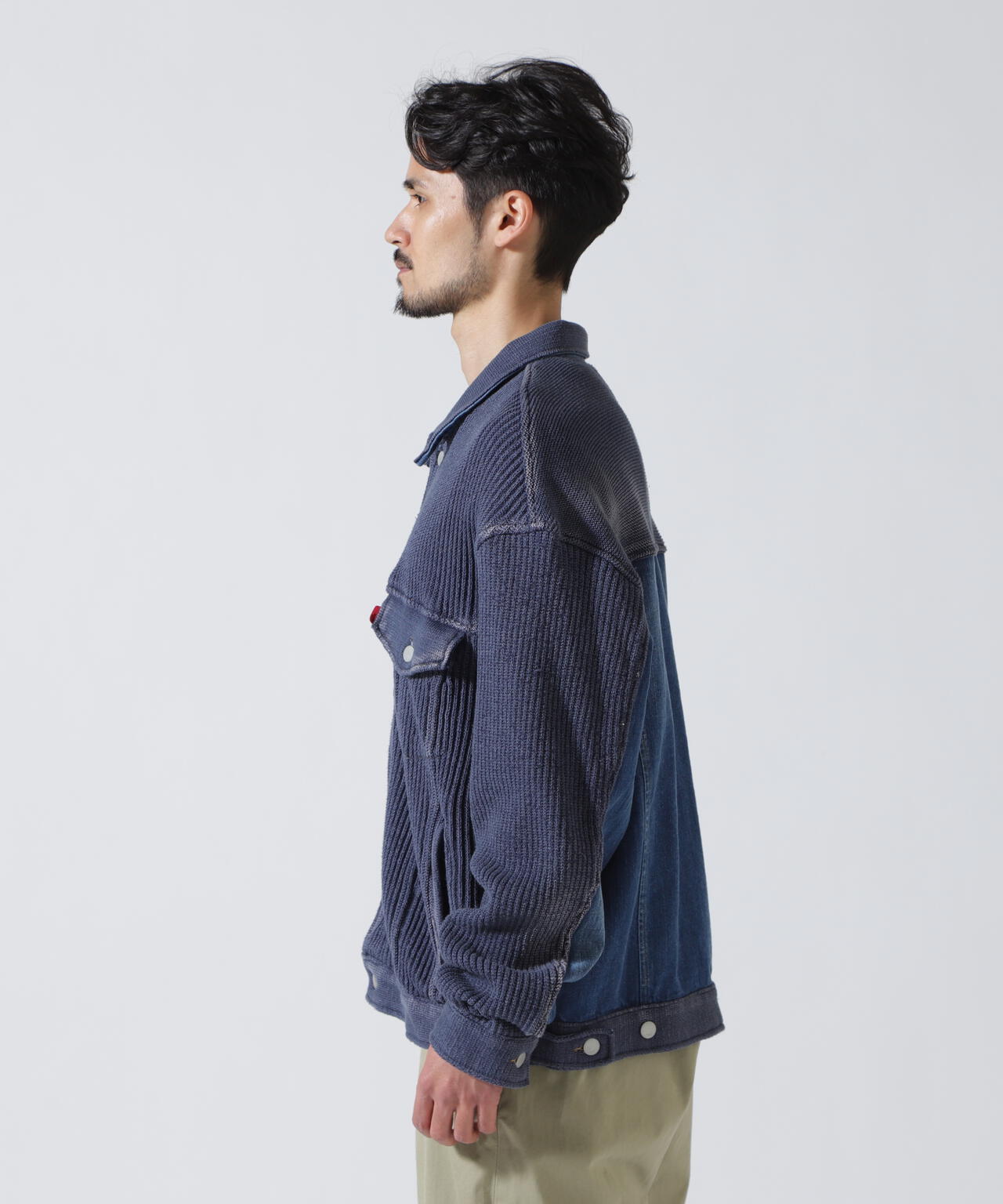 YOKE×吾亦紅/ヨーク×ワレモコウ/CONNECTED KNIT DENIM TRUCKER JACKET