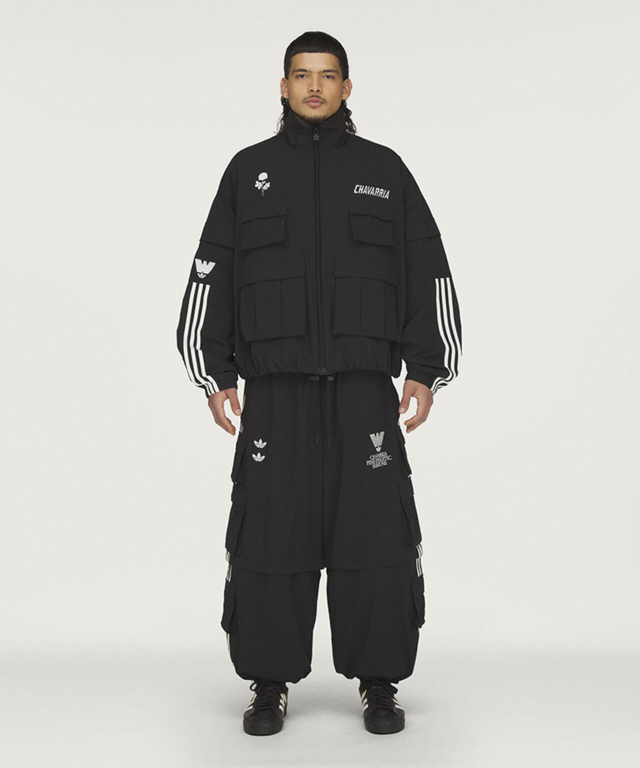 WILLY CHAVARRIA　CHINO CARGO PANT　カーゴ　黒　S adidas×WILLY CHAVARRIA/アディダス×ウィリーチャバリア/WC CARGO PANT