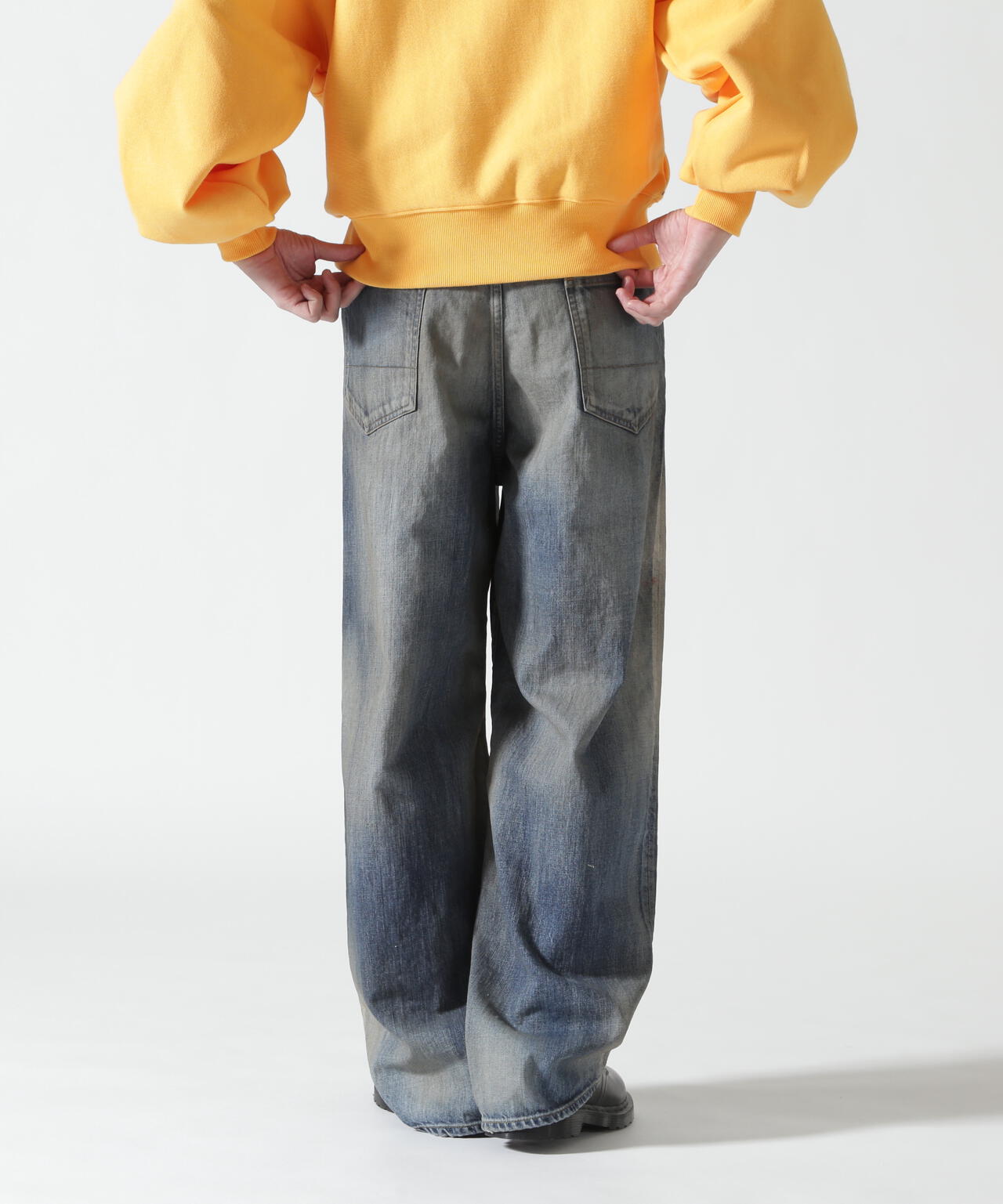 ANCELLM/アンセルム/AGING MIDDLE STRAIGHT 5P DENIM/ANC-PT121-A