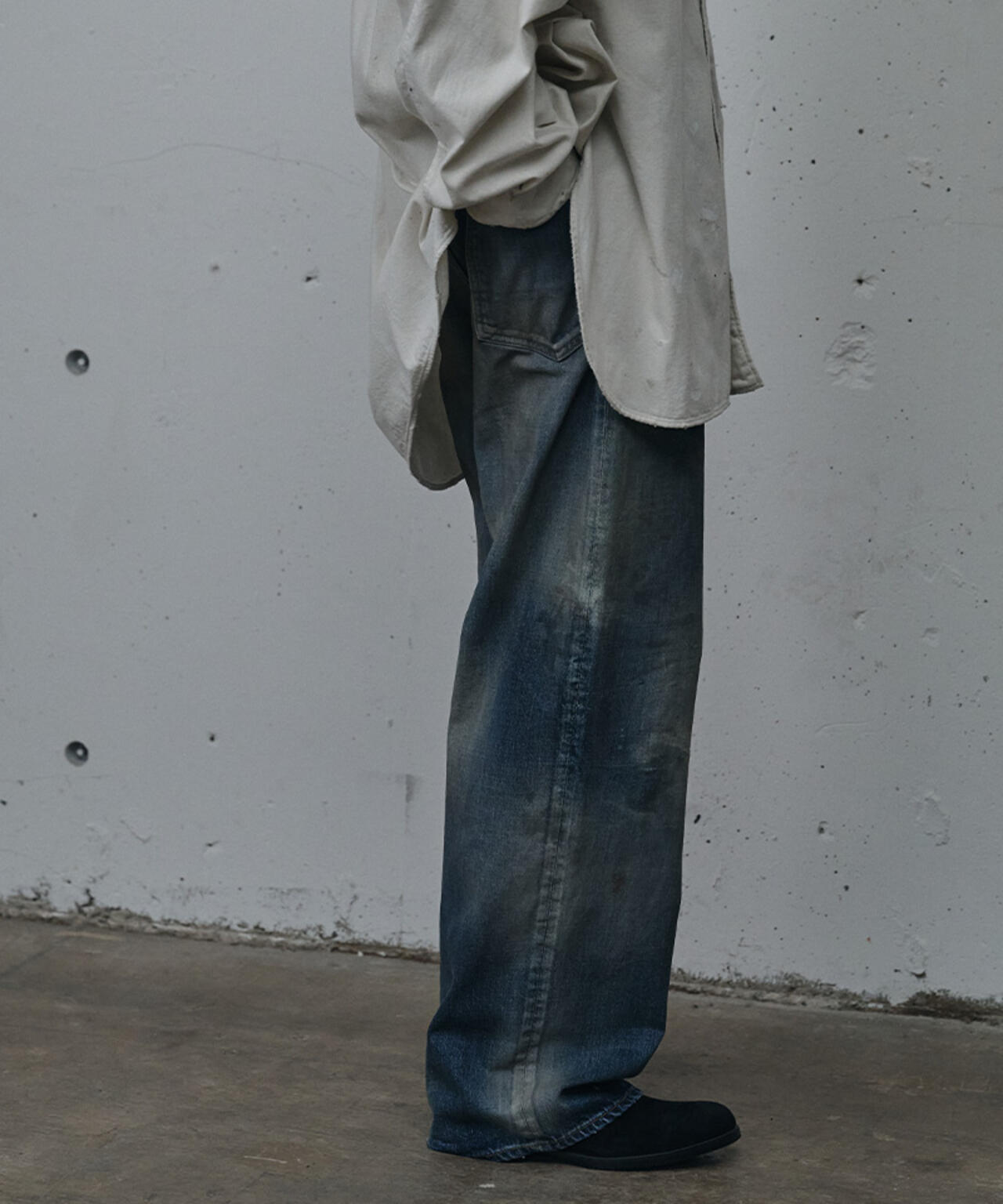 ANCELLM アンセルム ダメージデニム サイズ2 ANC-PT11-B ANCELLM/アンセルム/AGING MIDDLE STRAIGHT 5P DENIM/ANC-PT121-A