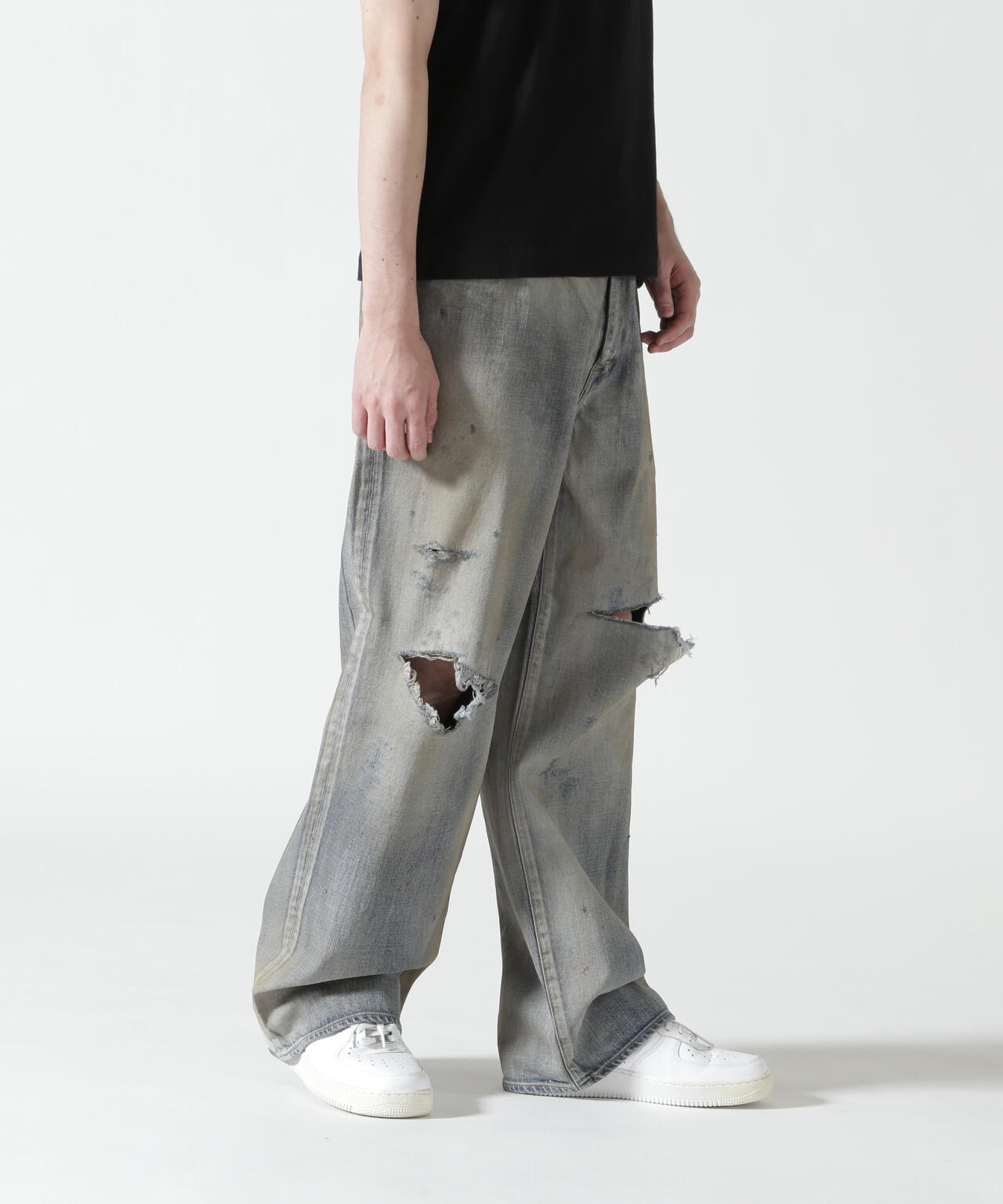 ANCELLM/アンセルム/CRASH MIDDLE STRAIGHT 5P DENIM/ANC-PT121-B