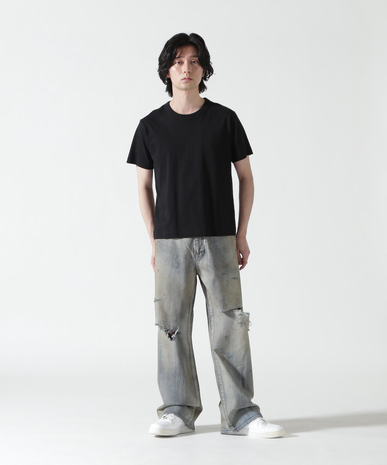 ANCELLM/アンセルム/CRASH MIDDLE STRAIGHT 5P DENIM/ANC-PT121-B