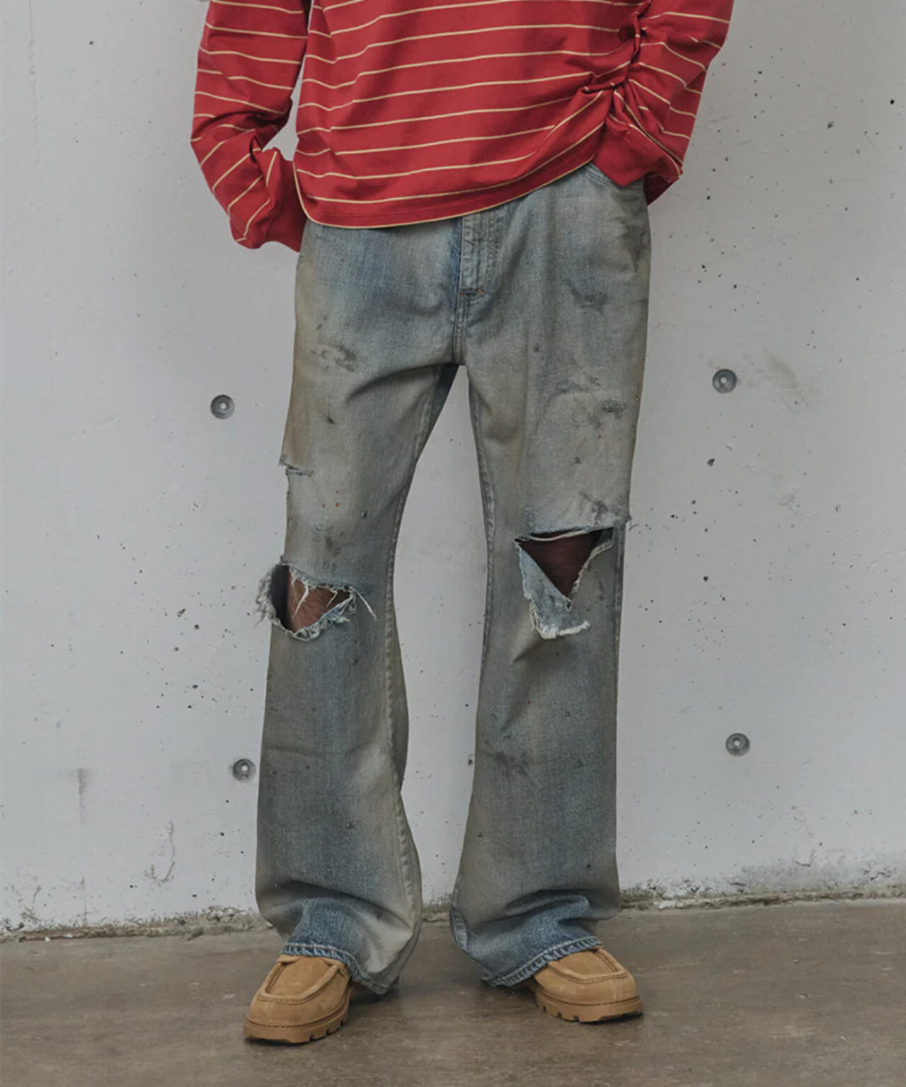 ANCELLM/アンセルム/CRASH MIDDLE STRAIGHT 5P DENIM/ANC-PT121-B