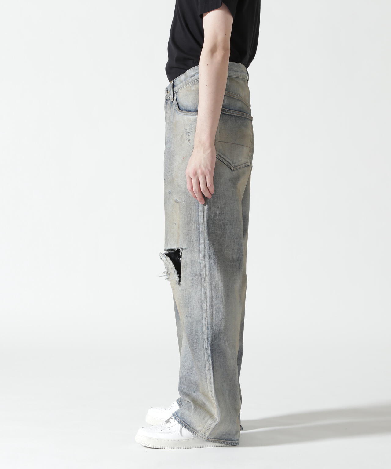 ANCELLM/アンセルム/CRASH MIDDLE STRAIGHT 5P DENIM/ANC-PT121-B