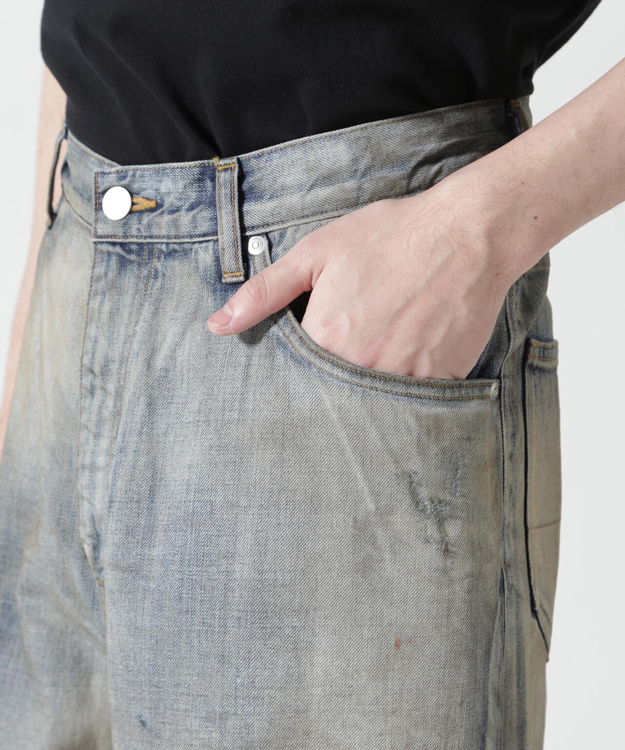 ANCELLM/アンセルム/CRASH MIDDLE STRAIGHT 5P DENIM/ANC-PT121-B