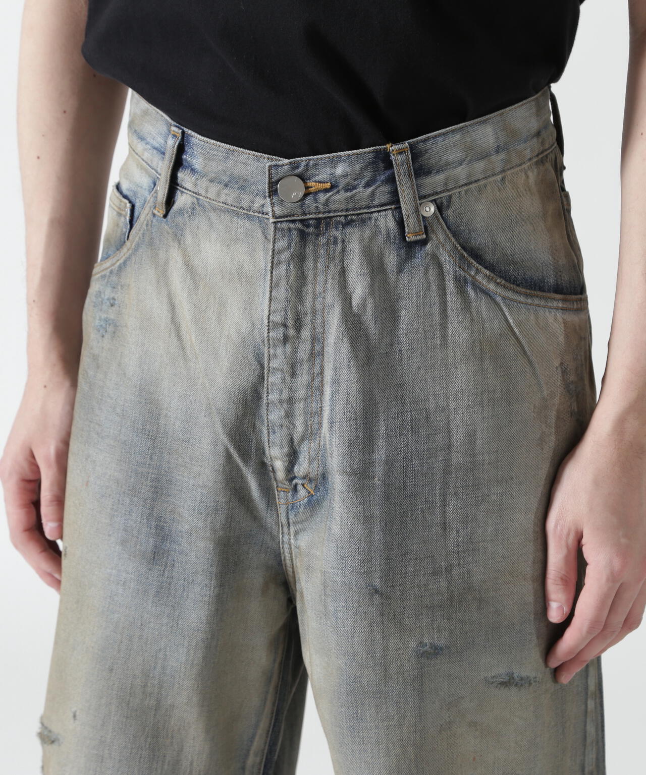 ANCELLM/アンセルム/CRASH MIDDLE STRAIGHT 5P DENIM/ANC-PT121-B