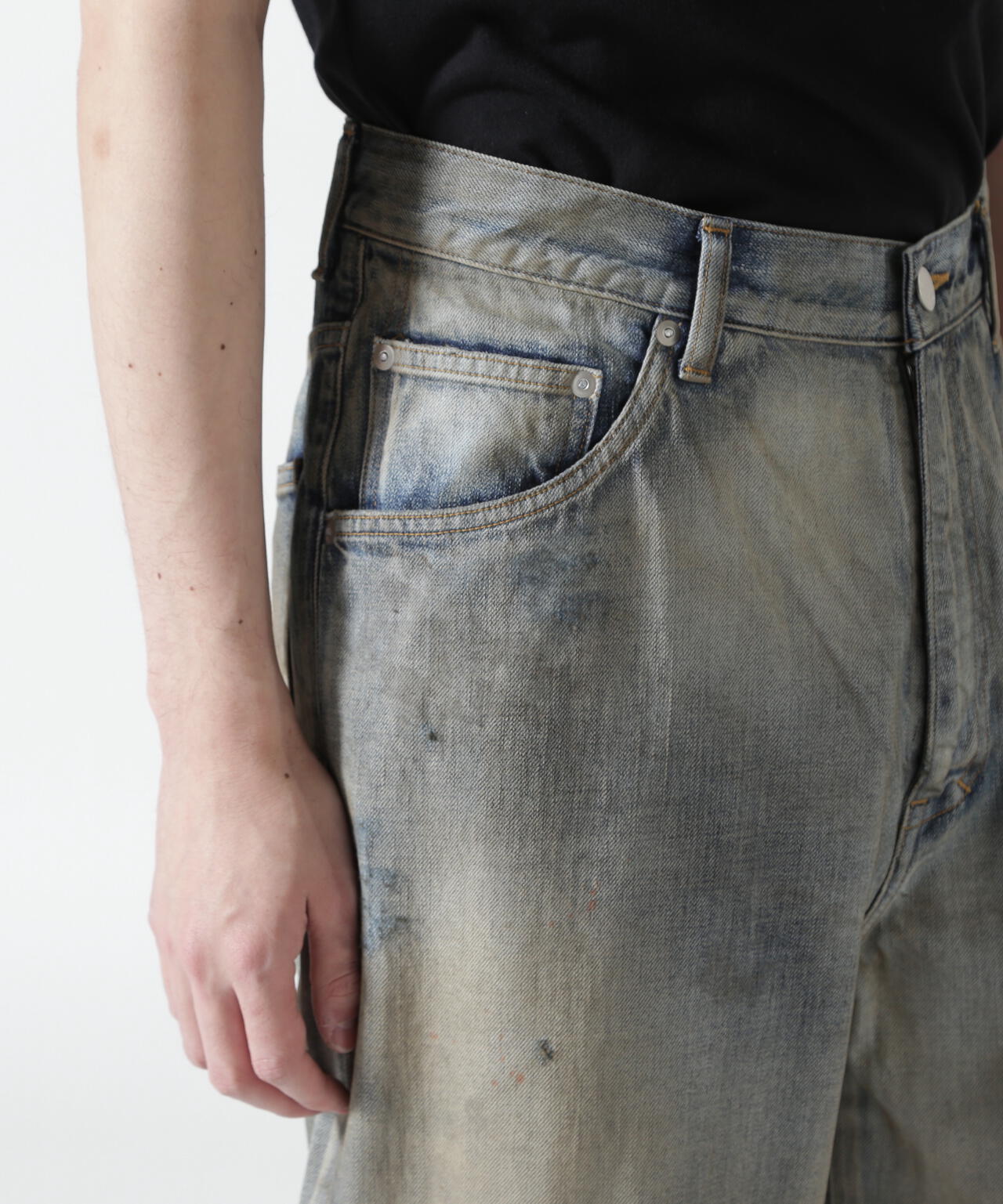 ANCELLM/アンセルム/CRASH MIDDLE STRAIGHT 5P DENIM/ANC-PT121-B