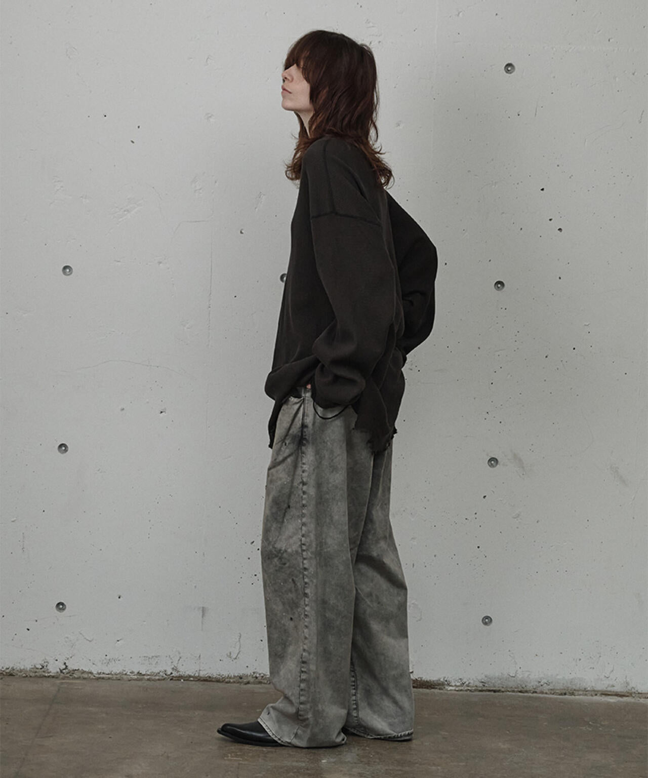 ANCELLM/アンセルム/DAMAGE WAFFLE CREW LS/ANC-STD-CT03 | GARDEN