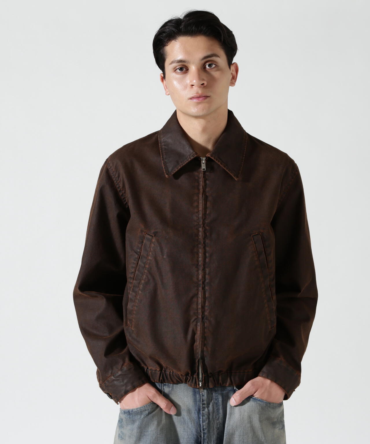 YOAK ヨーク カットオフドリズラージャケット ブラウン YOKE | CUT-OFF DRIZZLER JACKET(BROWN CHECK) | カットオフドリズラー