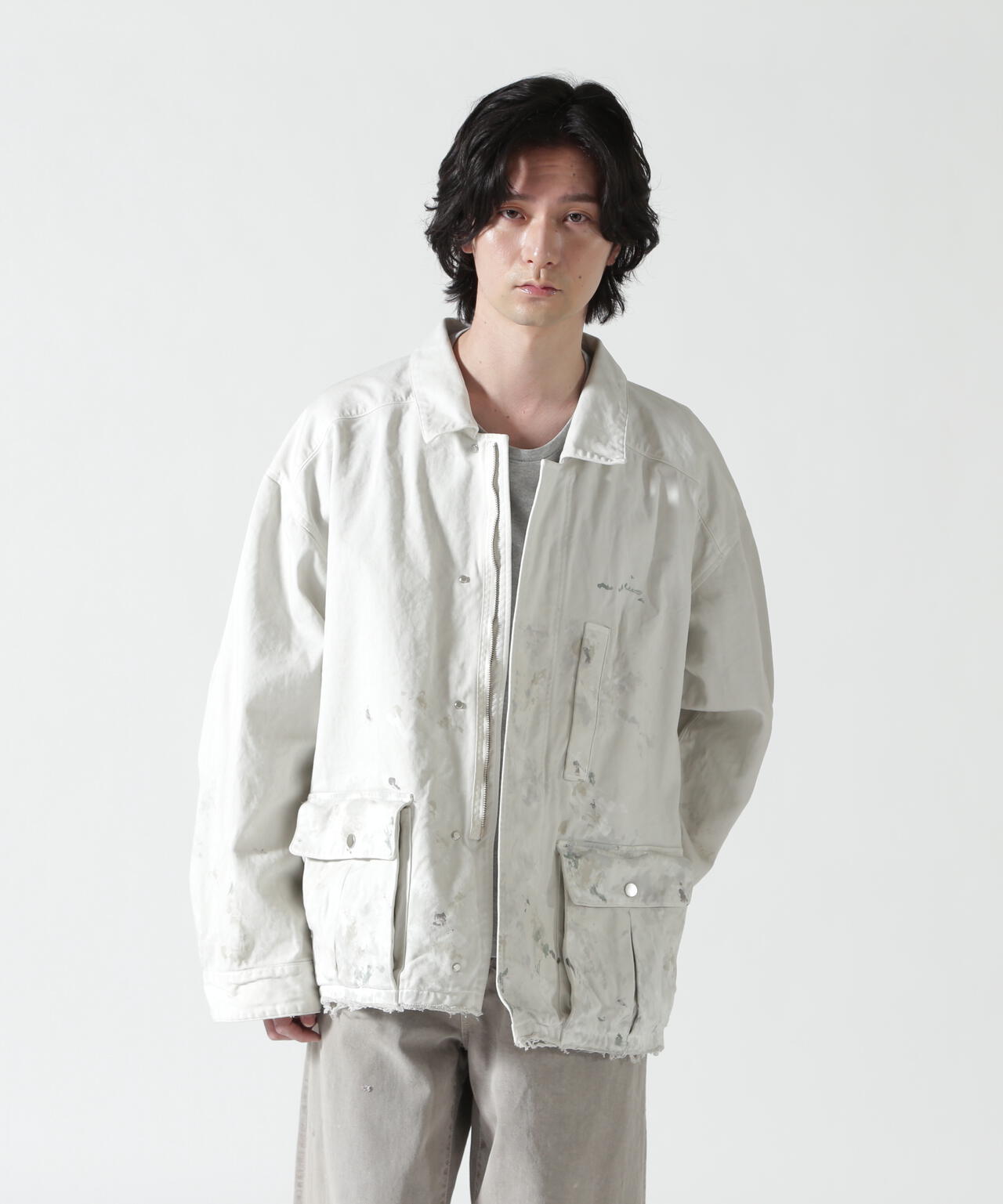 美品 ANCELLM パデッドキルティングカラーレスジャケット 白 1 ANCELLM PADDED QUILTING COLLARLESS JACKET(WHITE) ANC-JK20 | IAAAM