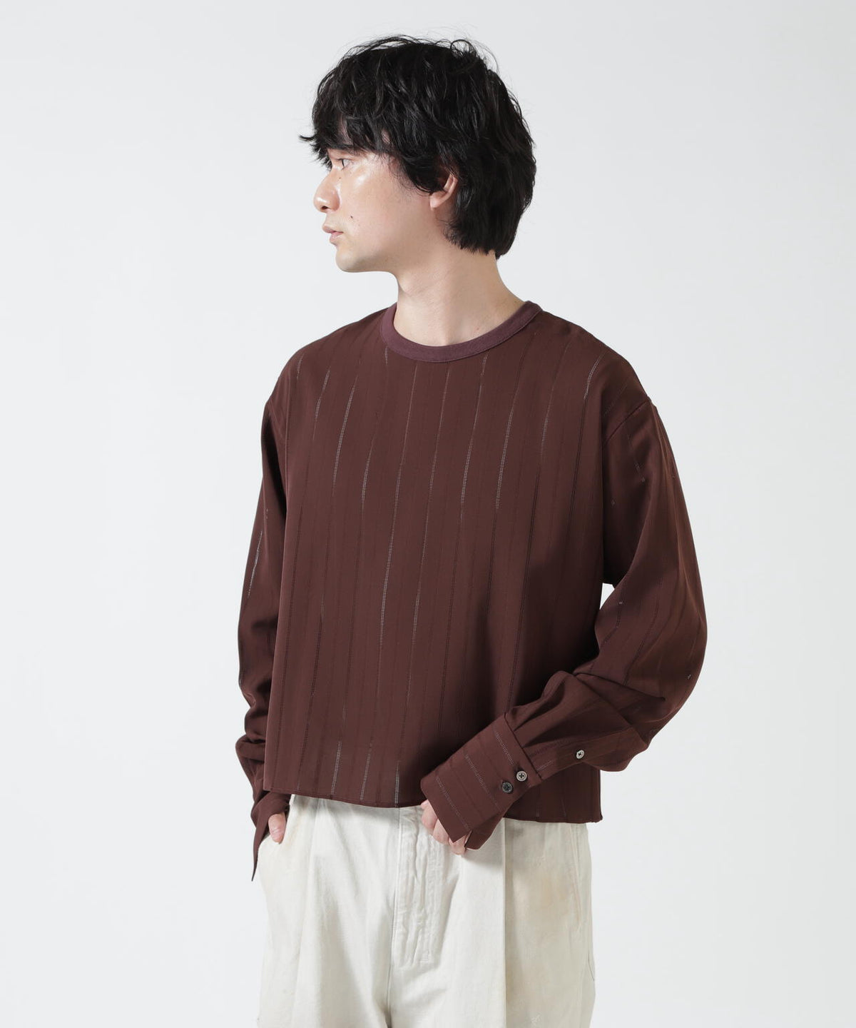 Toironier/トワロニエ/No Collar Back Zip Shirts