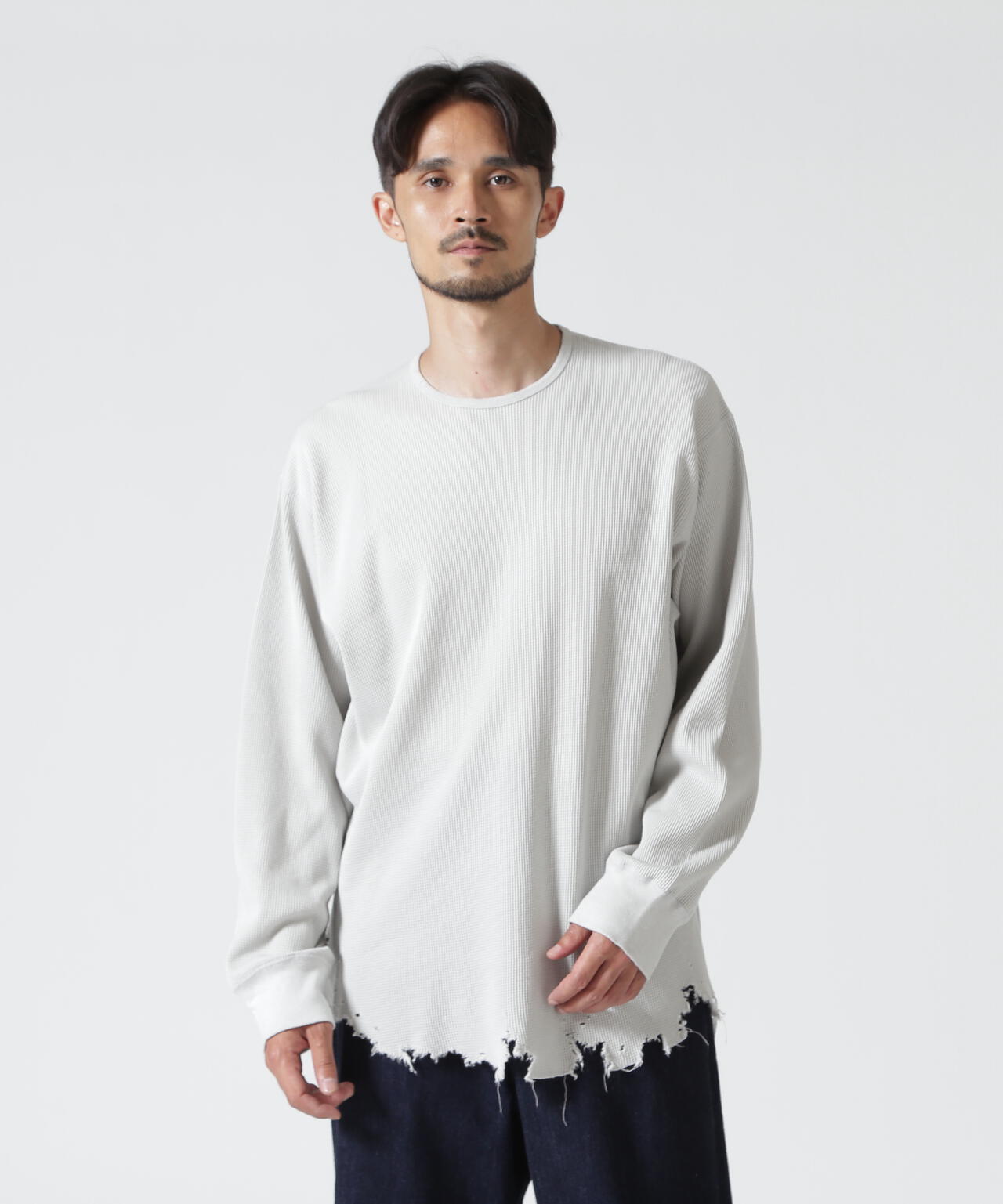 ANCELLM/アンセルム/DAMAGE WAFFLE CREW LS/ANC-STD-CT02 | GARDEN