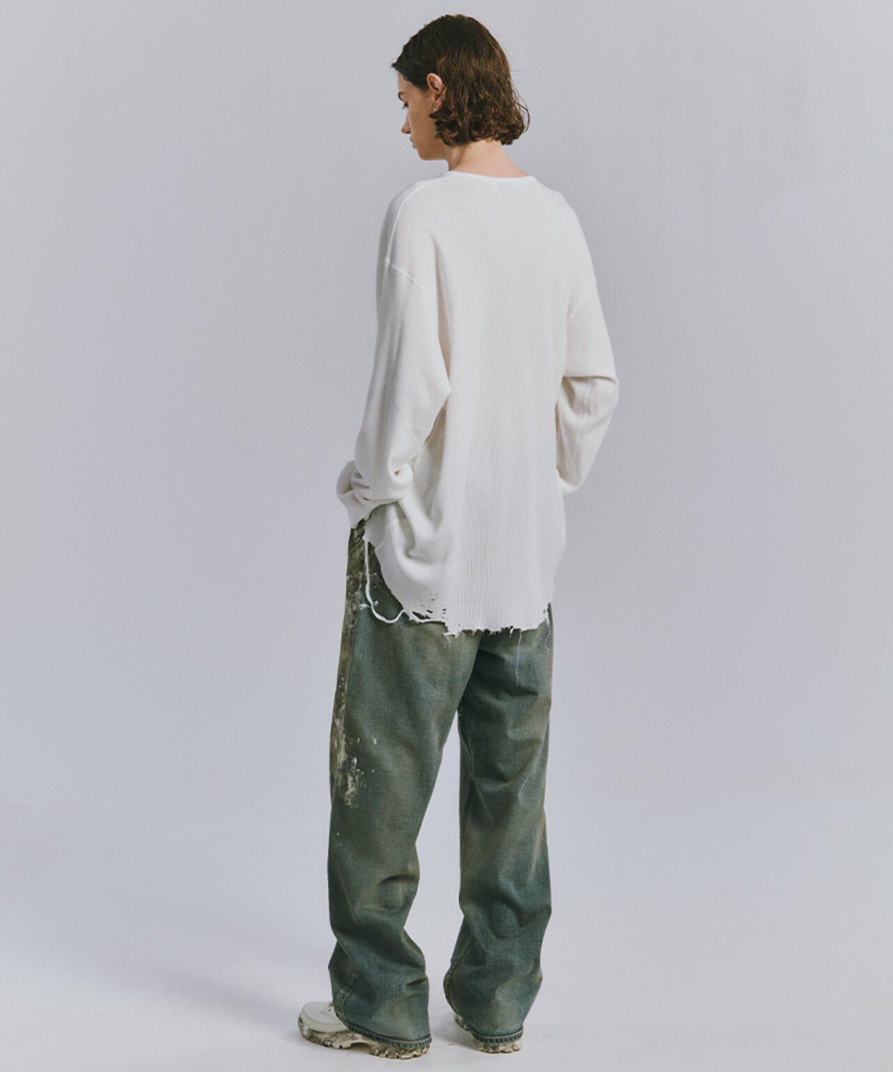 ANCELLM/アンセルム/DAMAGE WAFFLE CREW LS/ANC-STD-CT02 | GARDEN