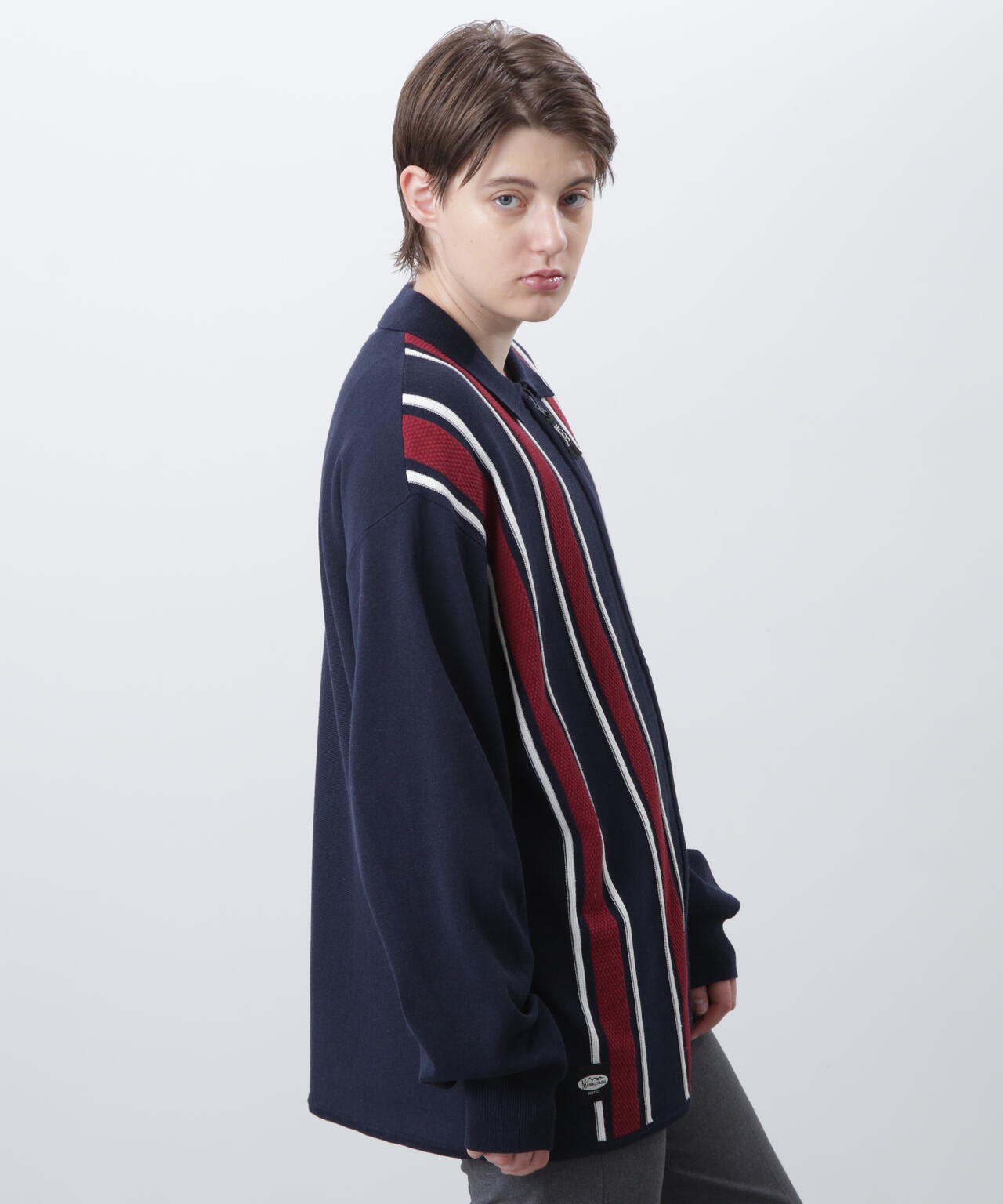 MANASTASH/マナスタッシュ/MCA STRIPE ZIP KNIT/ストライプジップ