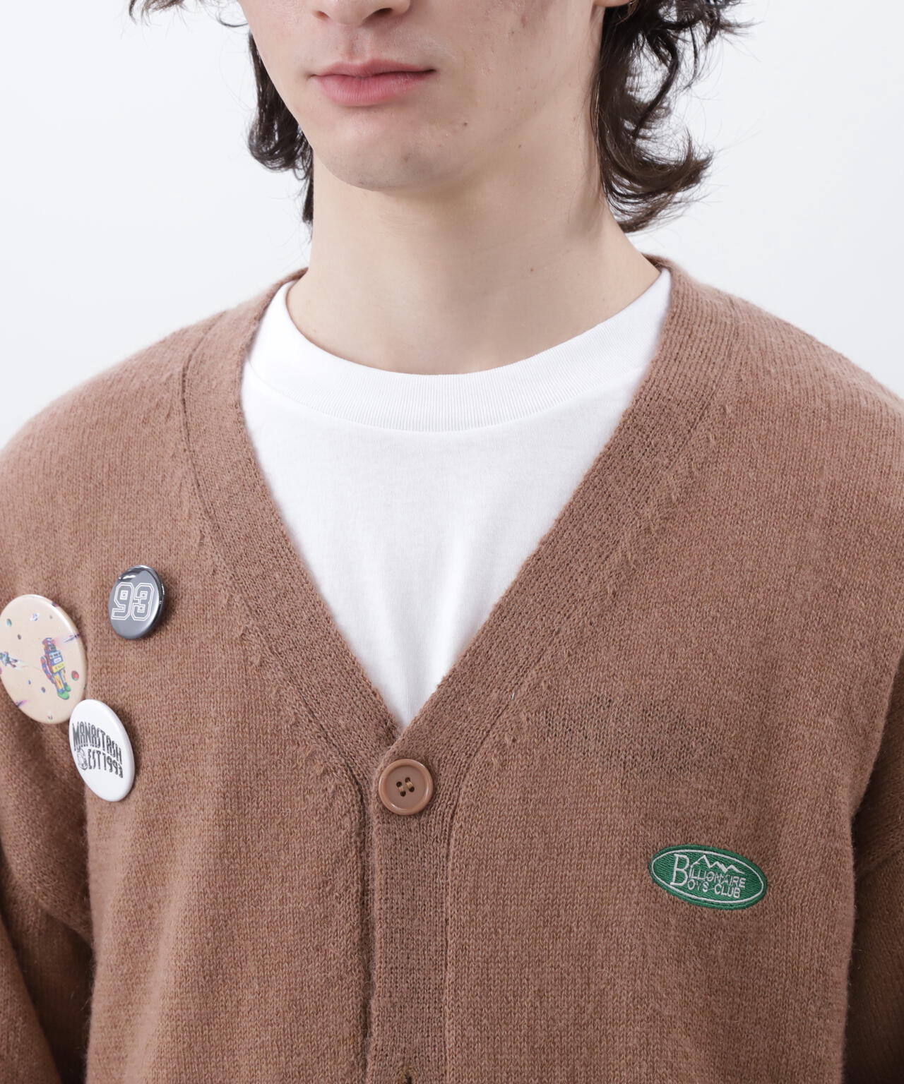 BILLIONAIRE BOYS CLUB/MOHAIR CARDIGAN WITH BADGE | MANASTASH（マナ