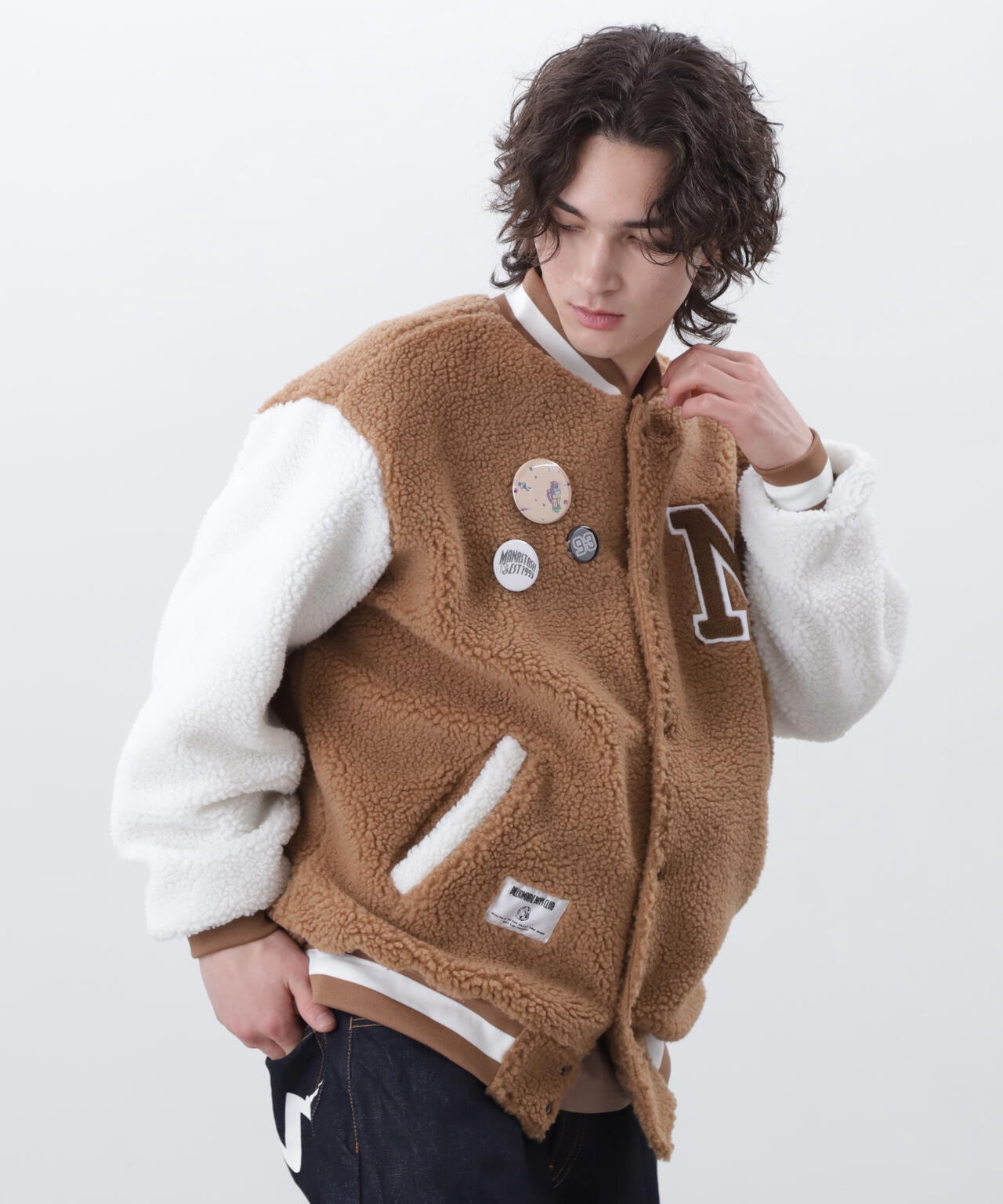 BILLIONAIRE BOYS CLUB/BOA VARSITYJACKET WITH BADG | MANASTASH 