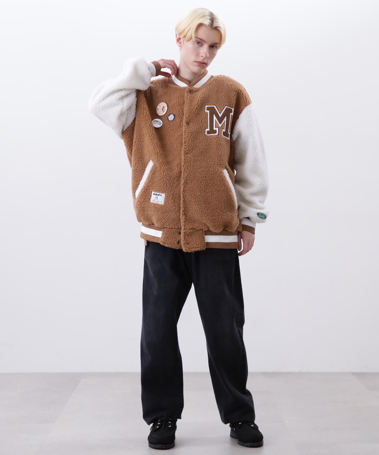 BILLIONAIRE BOYS CLUB/BOA VARSITYJACKET WITH BADG | MANASTASH