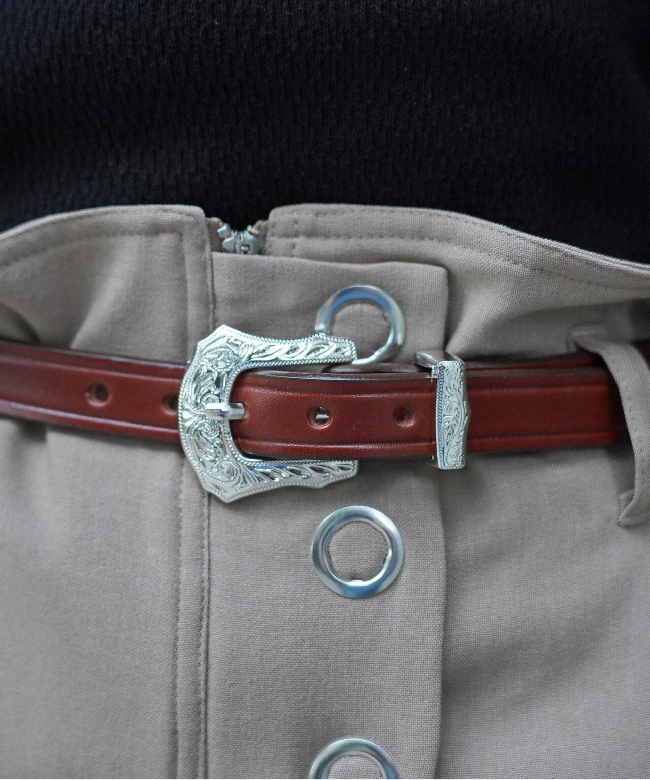 TORY LEATHER/3/4inch 3-Piece SilverBuckle SetBelt | MANASTASH