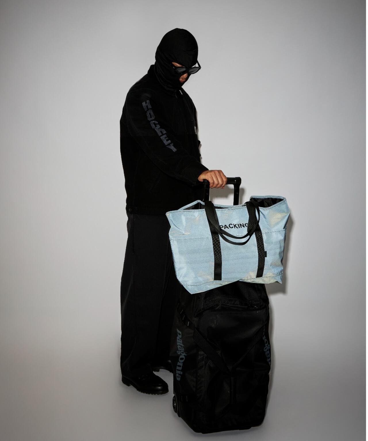 PACKING/パッキング/BLACK REFLECTIVE TOTE/リフレクティブトートバッグ